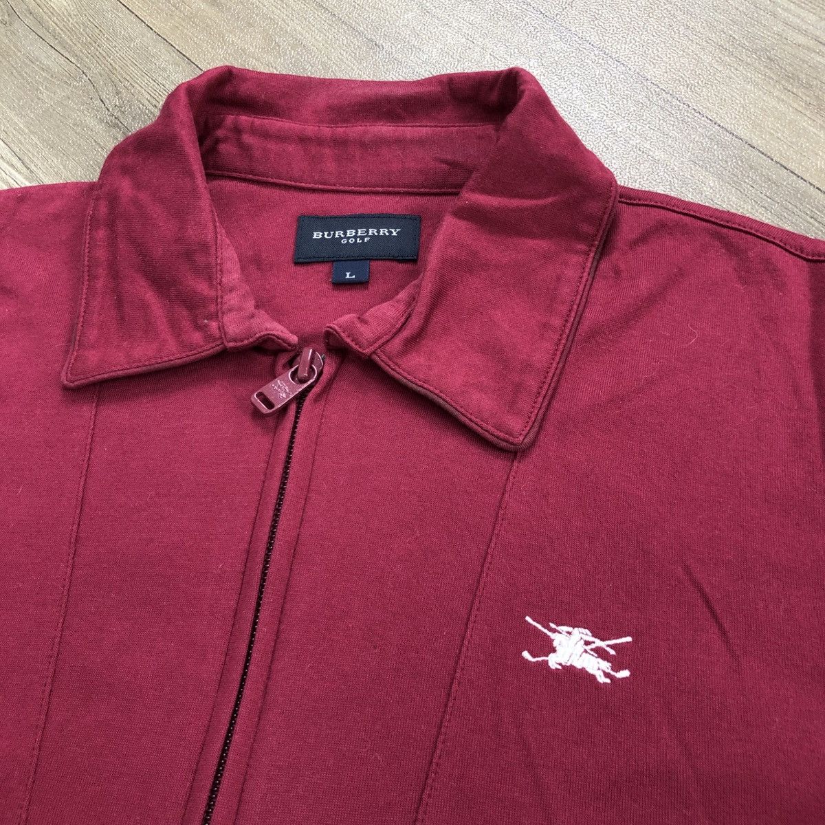 Vintage Burberry Golf Half Zip Maroon Polo Shirt Women