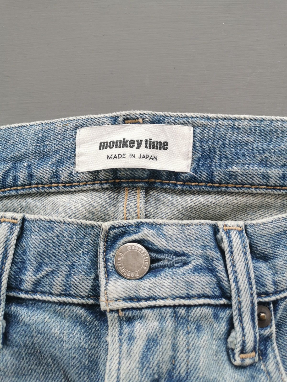 monkey time Monkey Time Japan Selvedge Rocker Distressed Jeans Size US 31 - 8 Thumbnail