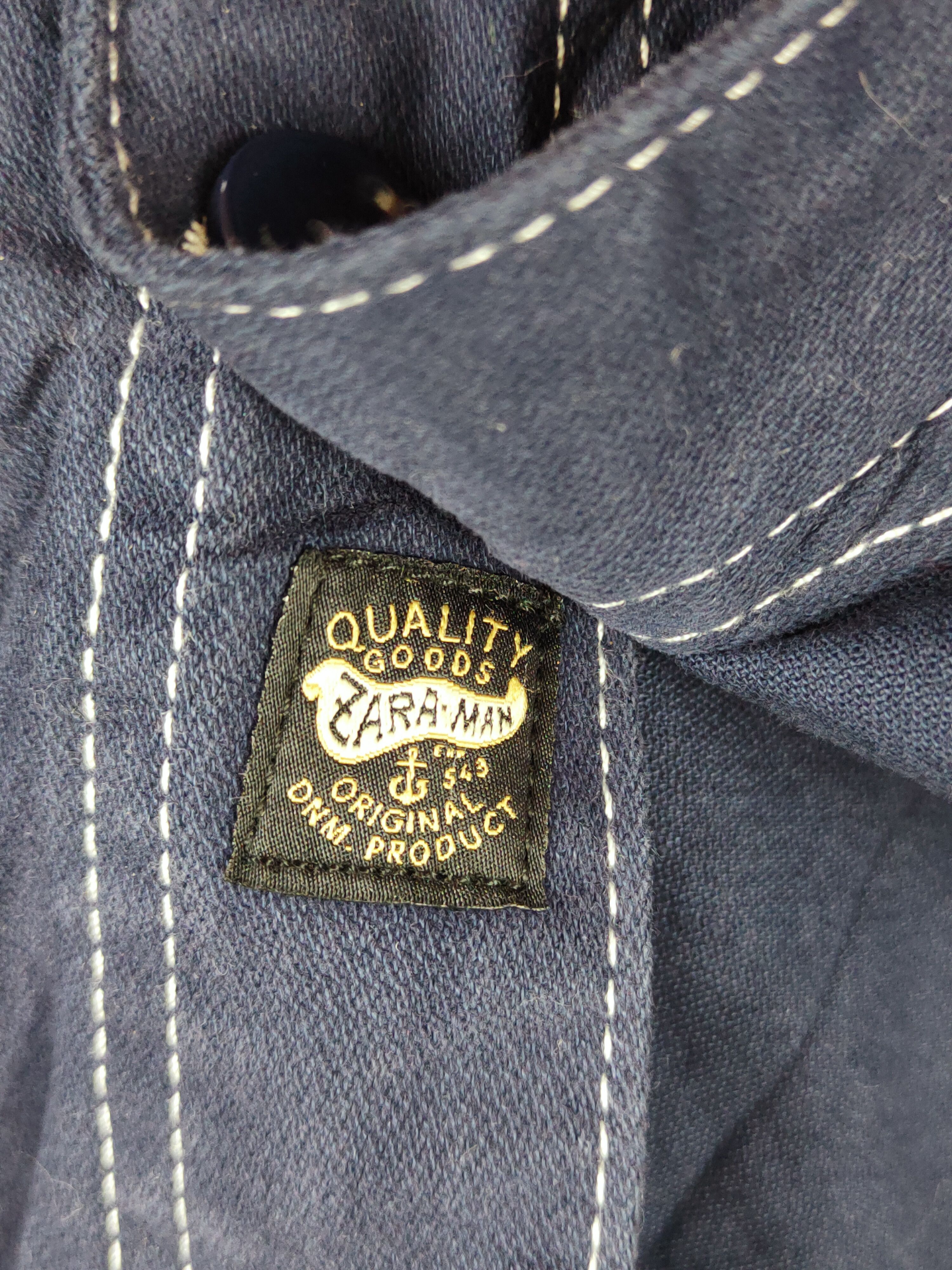 Vintage × Zara Zara Navy Long Sleeve Button Up Shirts (jeans design) Size US M / EU 48-50 / 2 - 3 Thumbnail