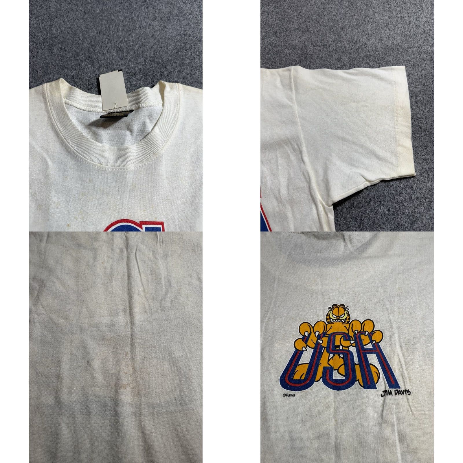 Vintage VINTAGE Garfield USA Eating Team Pizza Graphic Tee Shirt Mens Large NWT White Cotton Crew Neck Short Sleeve MEX Spring Ford USA Theme 90s Size US L / EU 52-54 / 3 - 9 Thumbnail