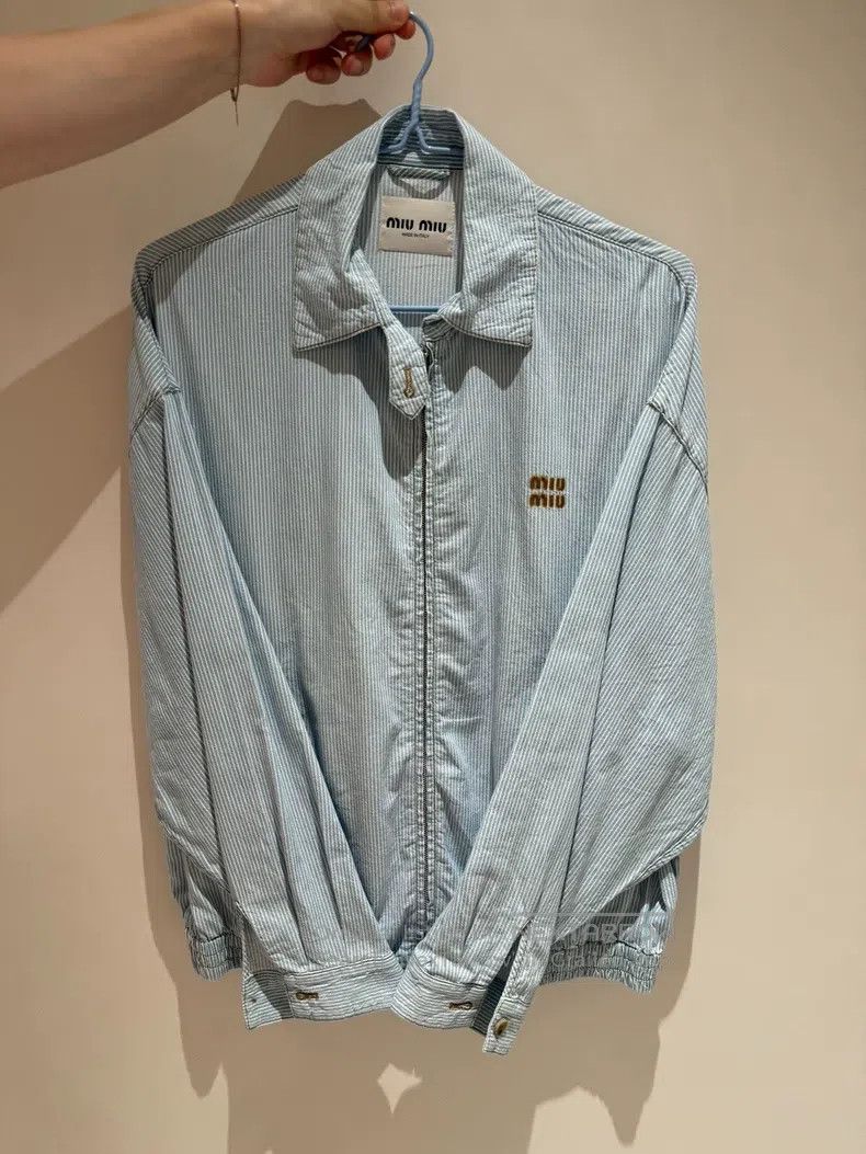 Miu Miu Miu Miu 38 Imitation denim striped jacket Size M / US 6-8 / IT 42-44 - 2 Thumbnail