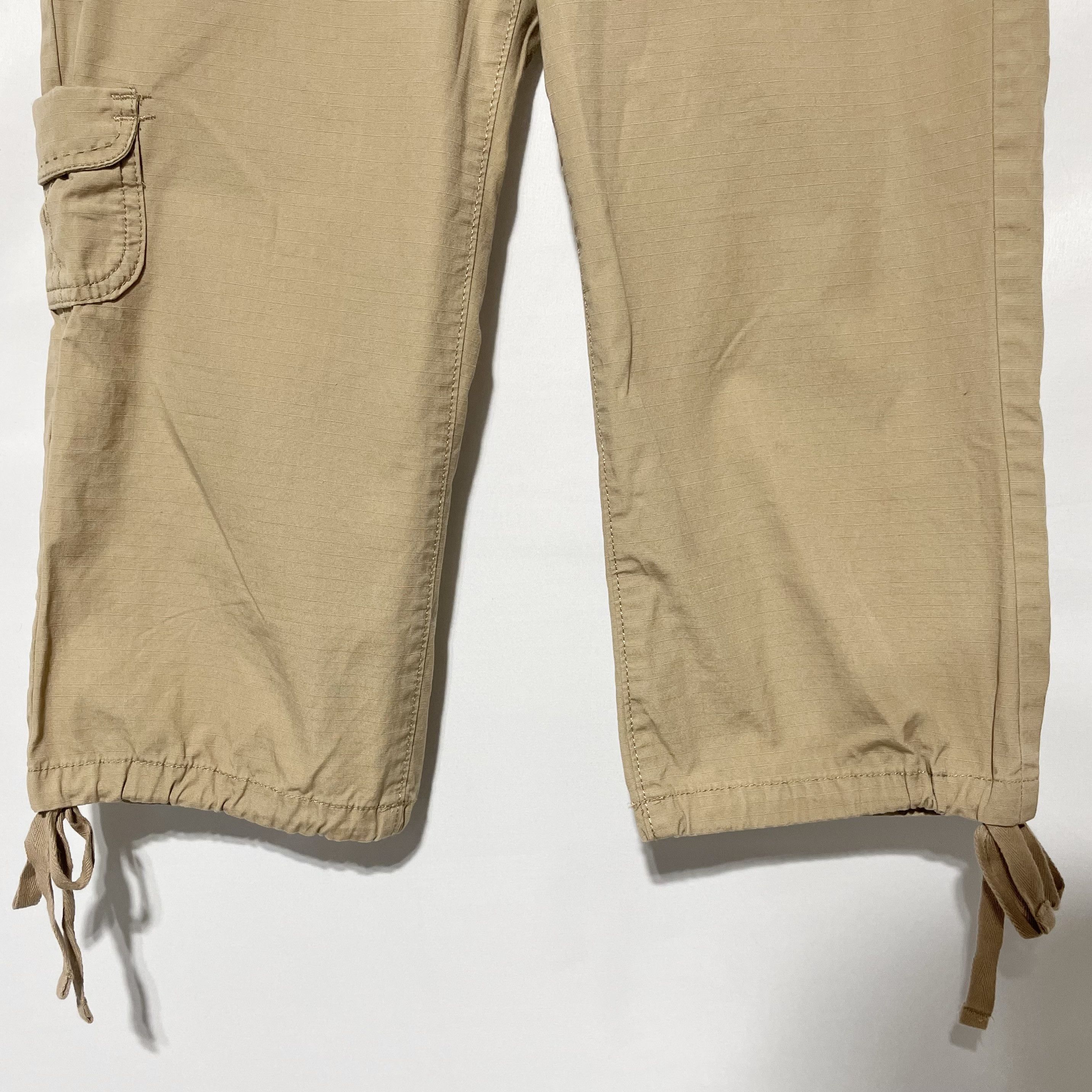 Lucky Brand Lucky Brand Khaki Cotton Cargo Pocket Drawstring Hem Capris Size 28" / US 6 / IT 42 - 3 Thumbnail