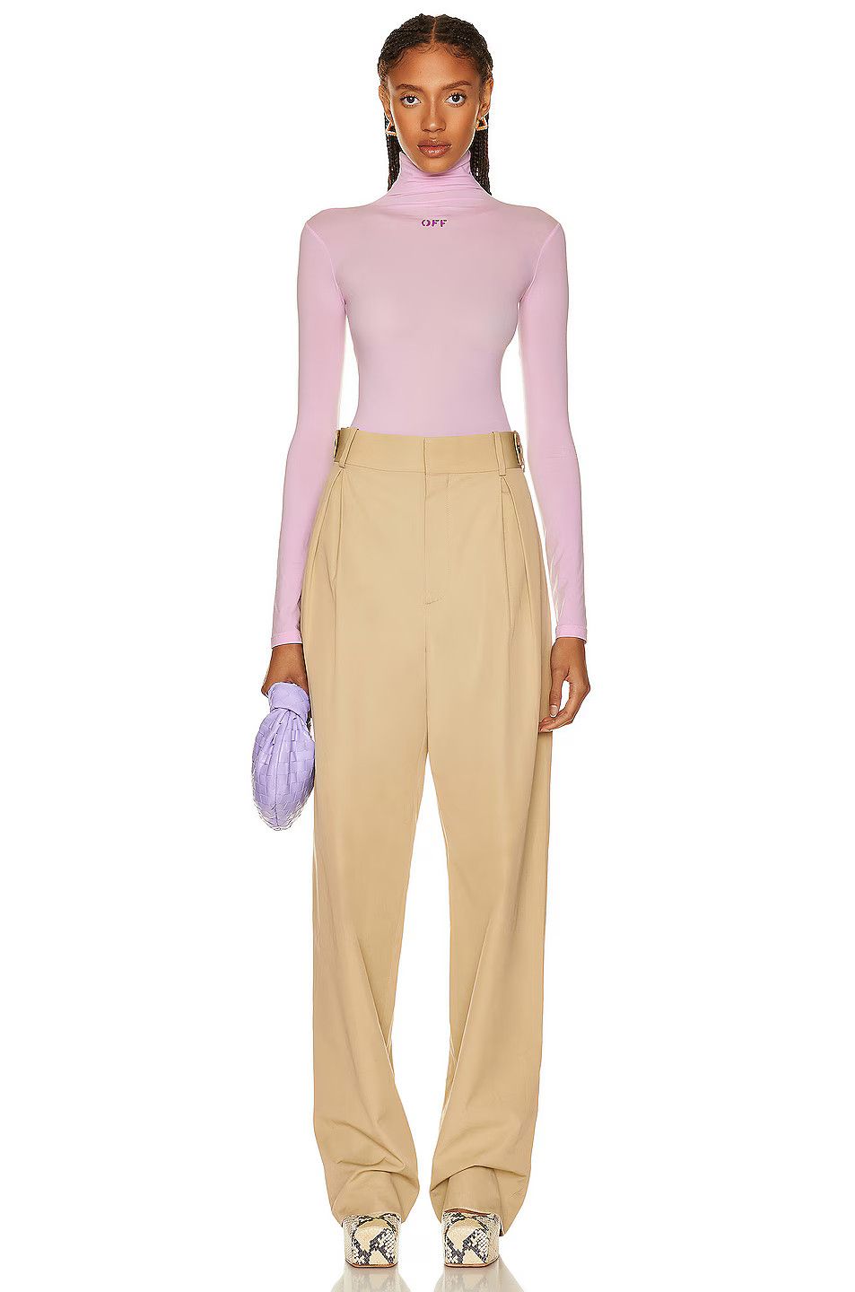 Off-White o1gr1nt1124 Off Stamp Second Skin L/S Turtle Top in Lilac Size M / US 6-8 / IT 42-44 - 4 Thumbnail