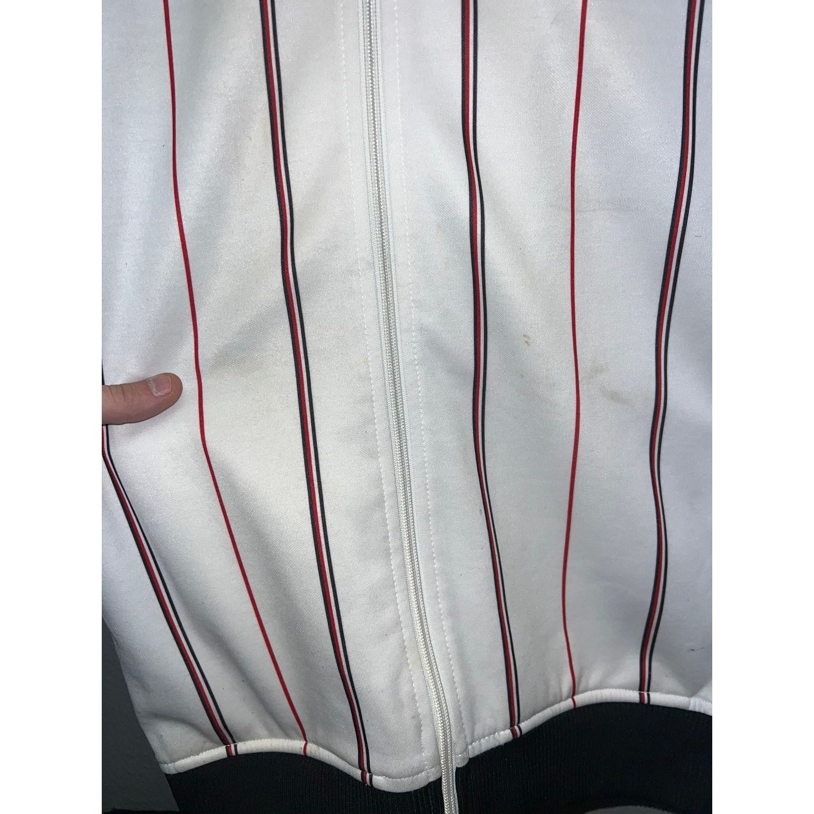 Vintage Y2K Enyce Track Jacket White Red Striped Full Zip 2000s XL Size US XL / EU 56 / 4 - 4 Thumbnail