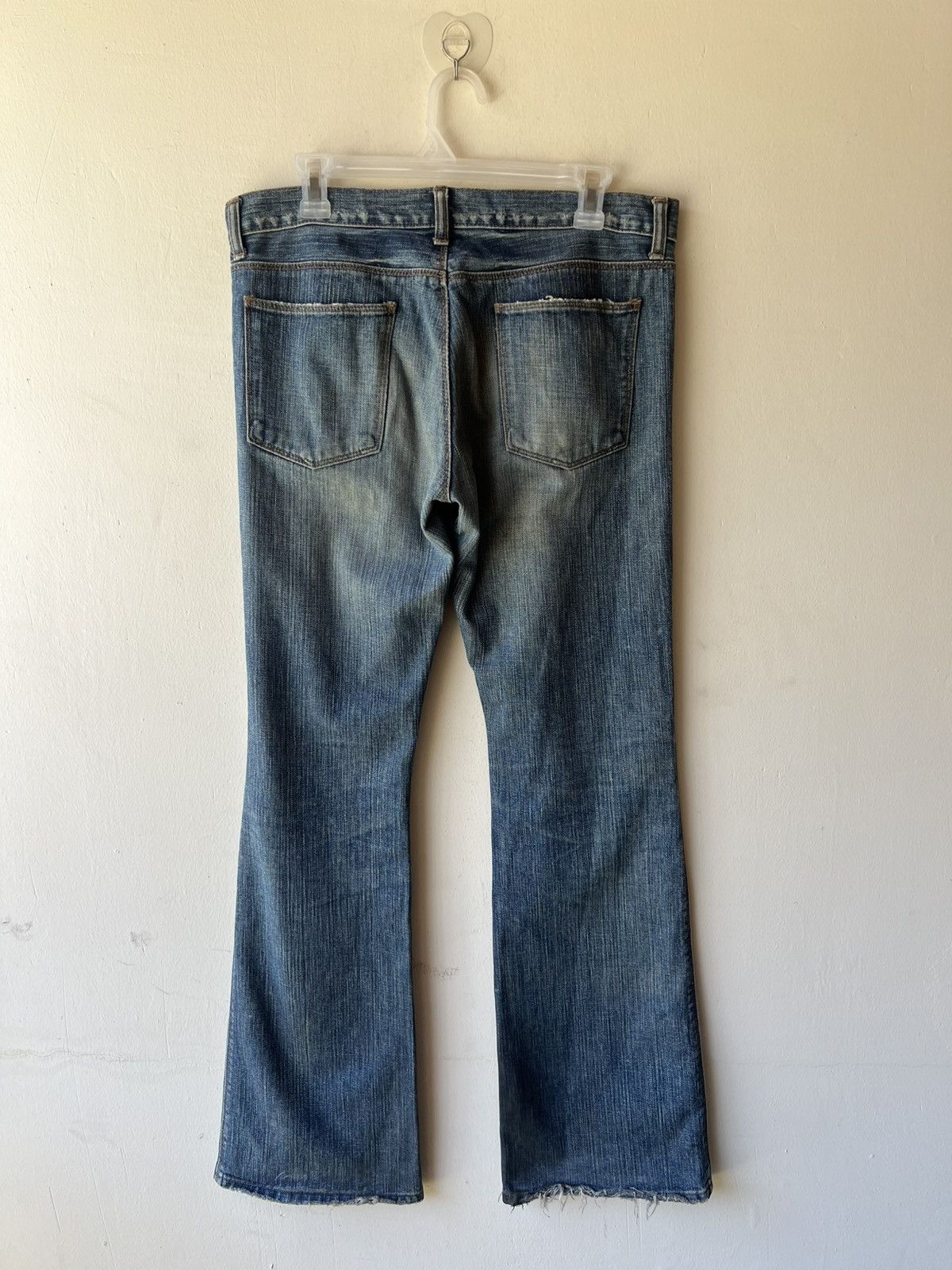 Beams Japan Vintage 90s Beams Japan Aging Dirty Mud Denim Flare Jeans Size US 32 / EU 48 - 3 Thumbnail