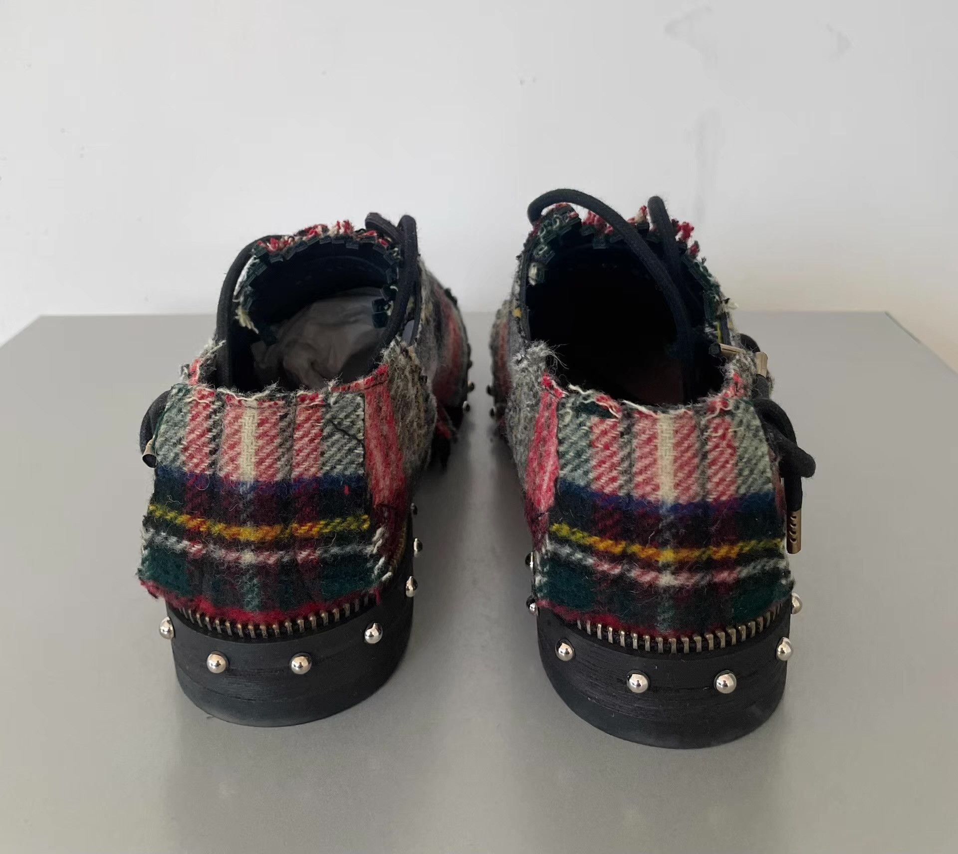 Loewe Loewe Checkered Spliced Studded Derby Shoes Ｑ21 Size US 6.5 / EU 39-40 - 6 Thumbnail