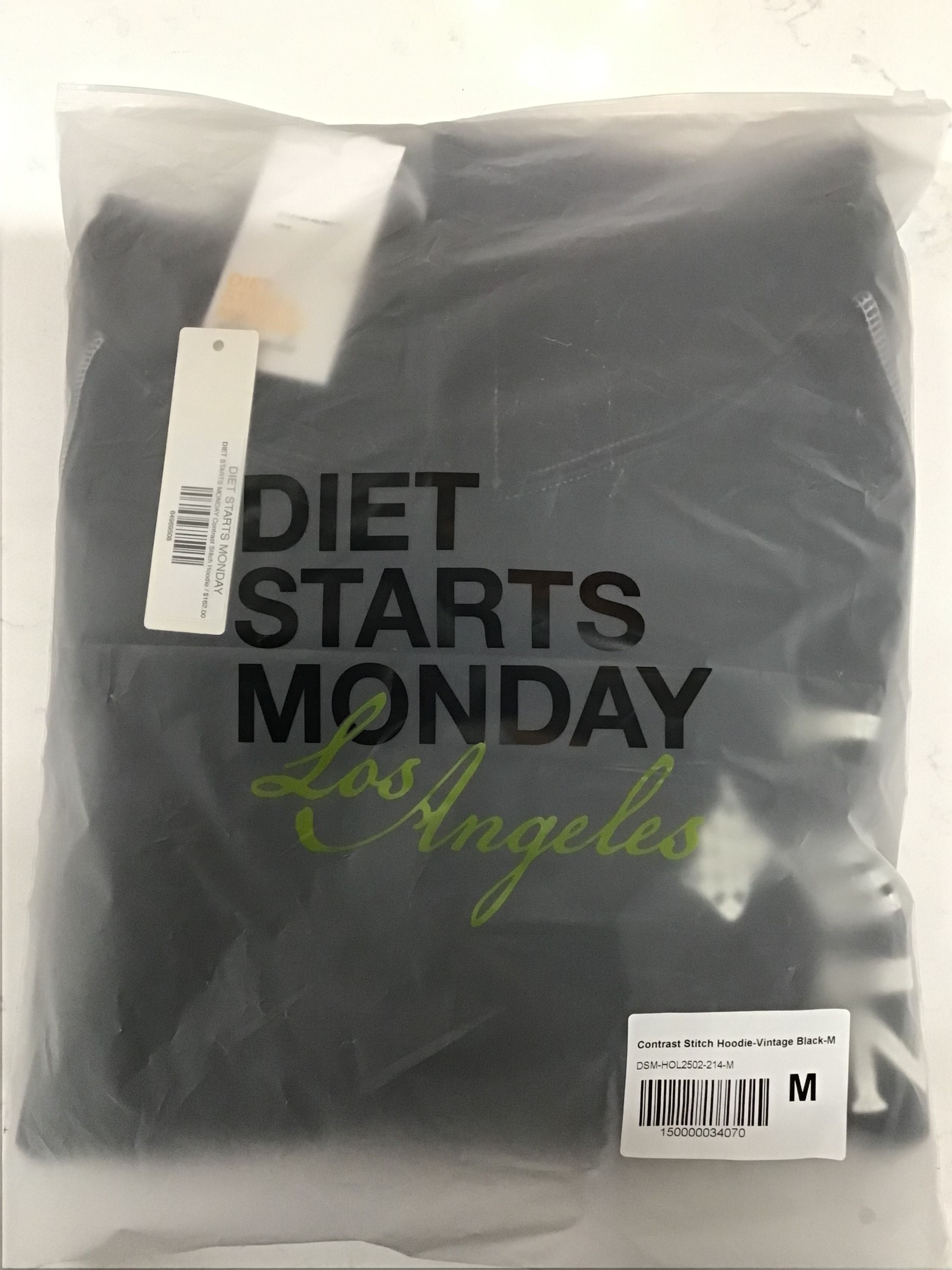 Diet Starts Monday DIET STARTS MONDAY Contrast Stitch Hoodie Vintage Black Size US M / EU 48-50 / 2 - 10 Thumbnail
