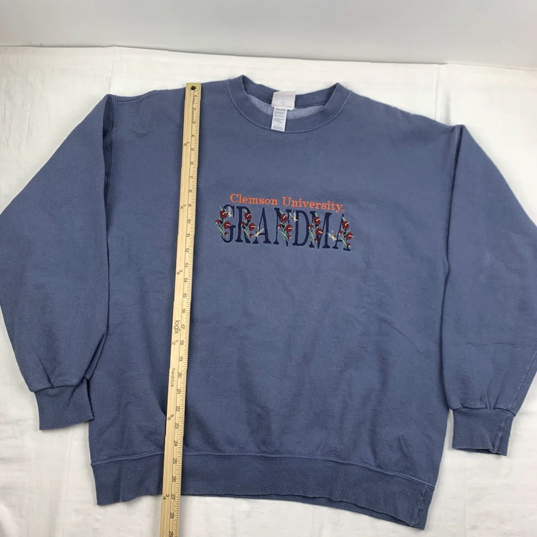 Vintage VINTAGE Top Threads Clemson University Sweatshirt Womens Large Blue Pullover Crew Neck Grandma Y2K College Flowers Size L / US 10 / IT 46 - 7 Thumbnail
