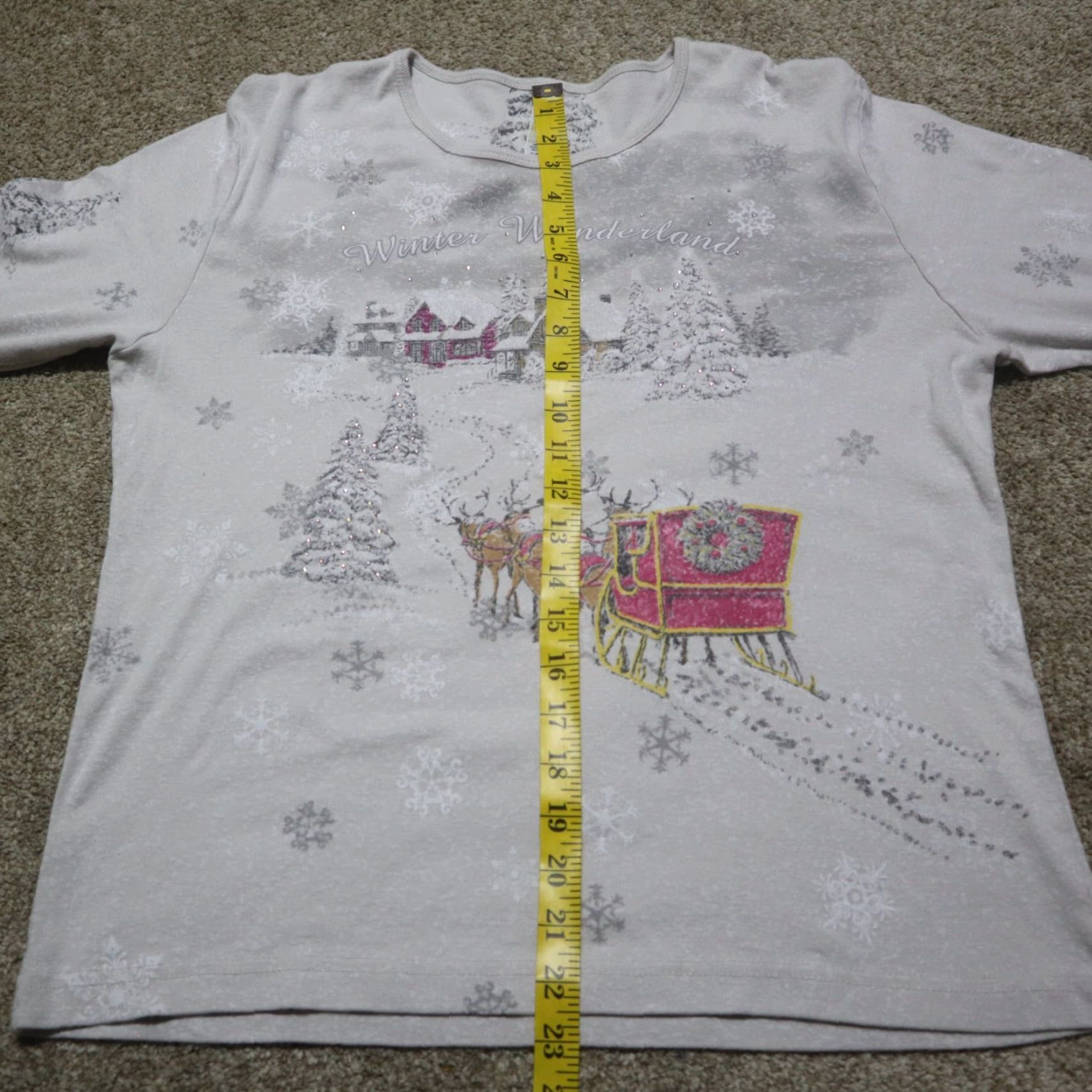 Vintage Unbranded Shirt Mens XL White Christmas Glitter Crewneck Lightweight Sweatshirt Winter Wonderland Santa Claus Pullover Size US XL / EU 56 / 4 - 6 Thumbnail