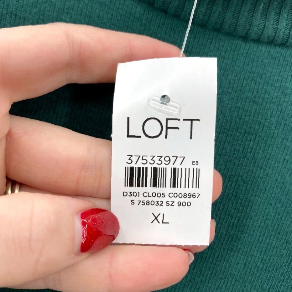 Loft LOFT Women's XL Green Mock Neck Sweater Ribbed Sleeves Relaxed Fit Cozy Casual Pullover Knit Shirt Size XL / US 12-14 / IT 48-50 - 5 Thumbnail