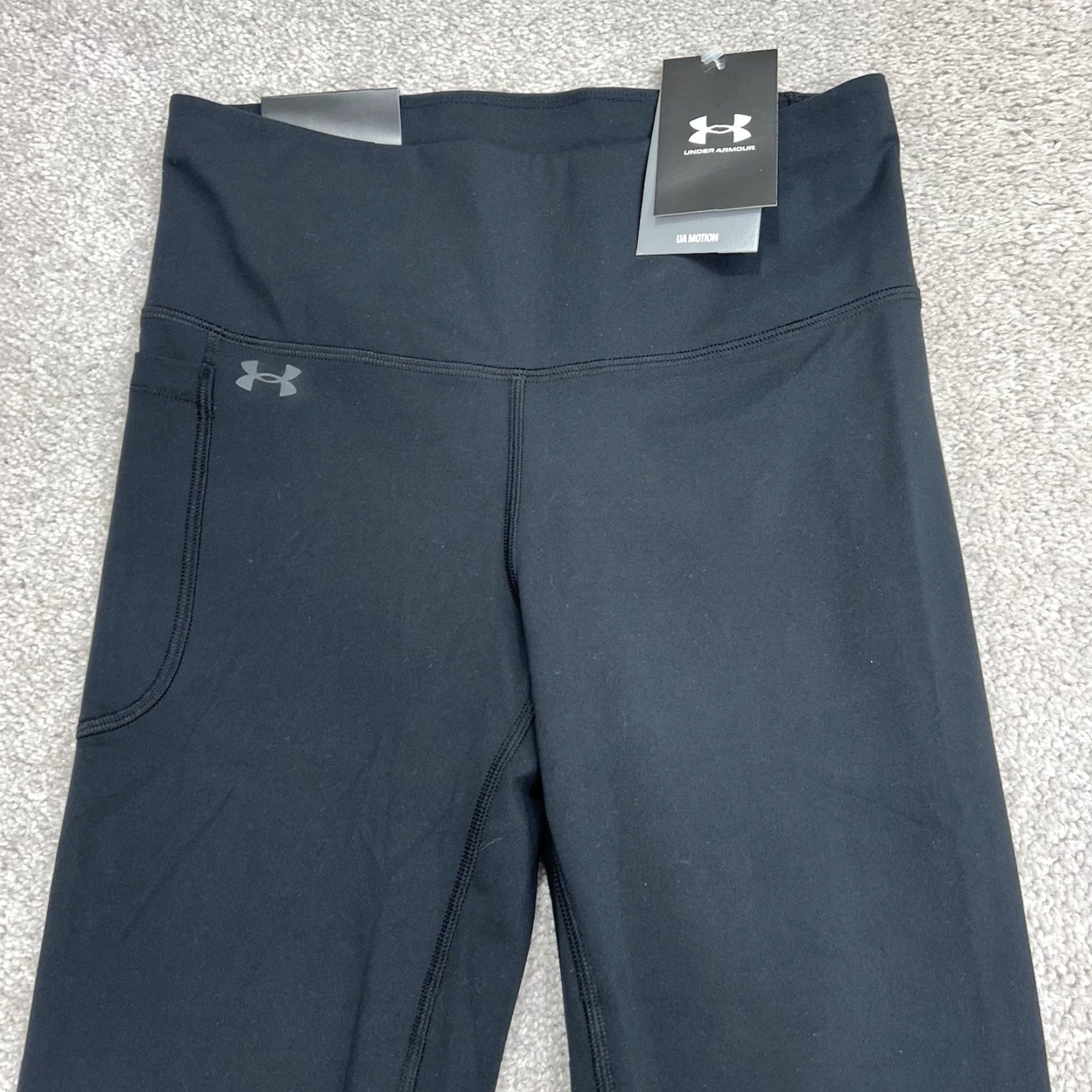 Under Armour Under Armour Leggings Motion Women's Medium Full-Length Black High Rise Run 28” Inseam NWT Size 32" / US 10 / IT 46 - 2 Thumbnail