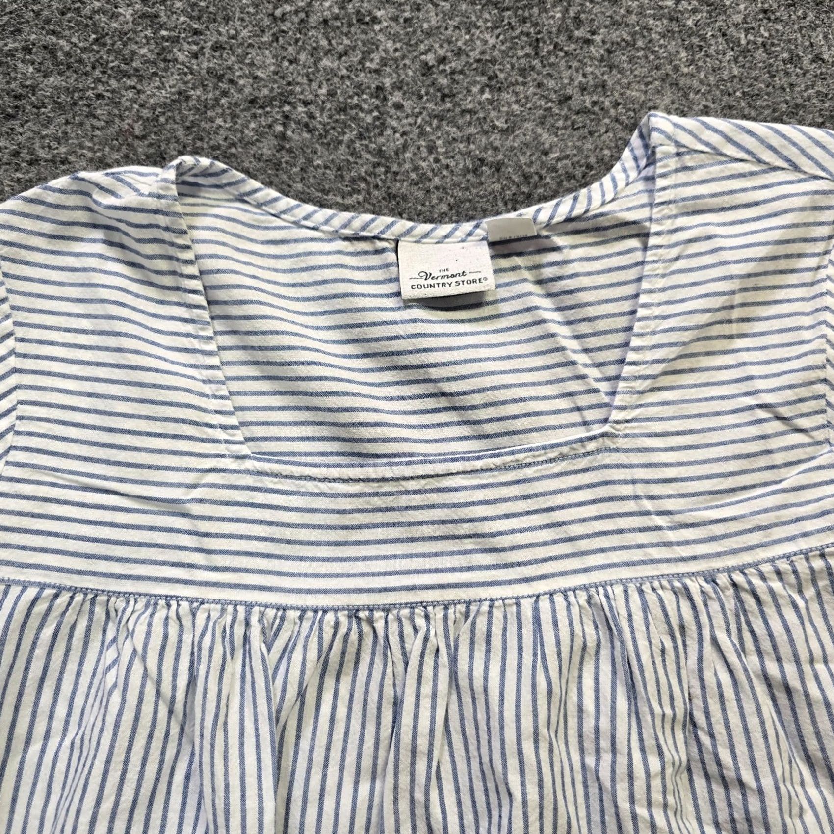 Vintage Vermont Country Store Top Womens Size S White Blue Stripe Classic Blouse Size S / US 4 / IT 40 - 2 Thumbnail
