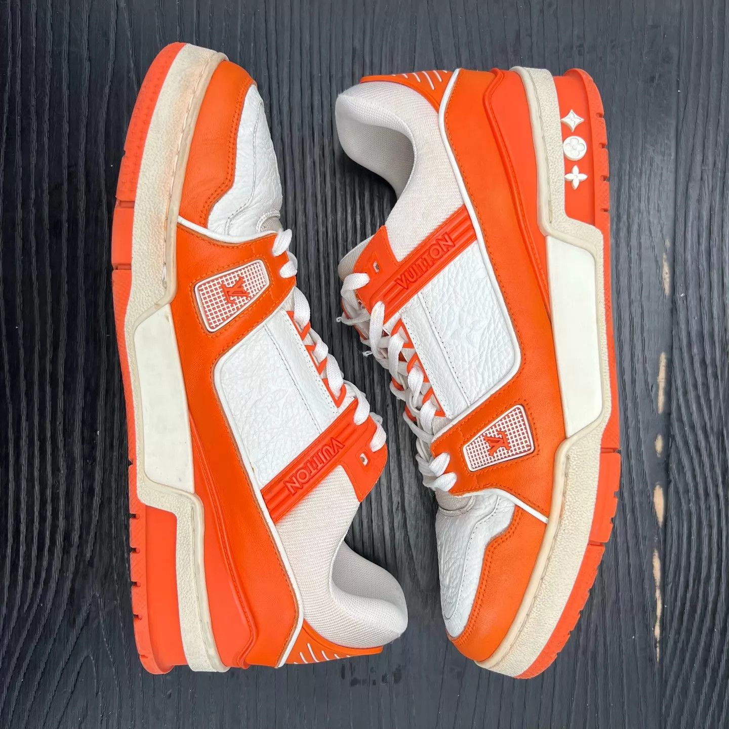 Louis Vuitton LV Trainer White Orange US7 EU41 New Original Box Size US 8 / EU 41 - 3 Thumbnail
