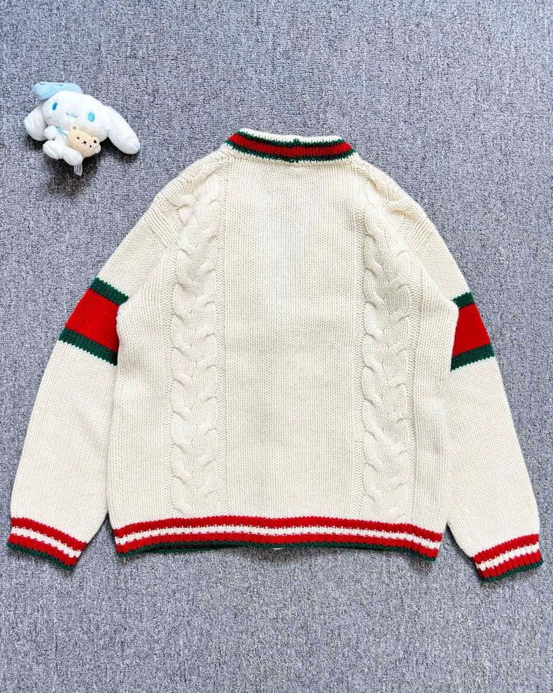 Gucci GucciWhite red and green webbing knitted cardigan jacket 25 Size US XS / EU 42 / 0 - 2 Thumbnail