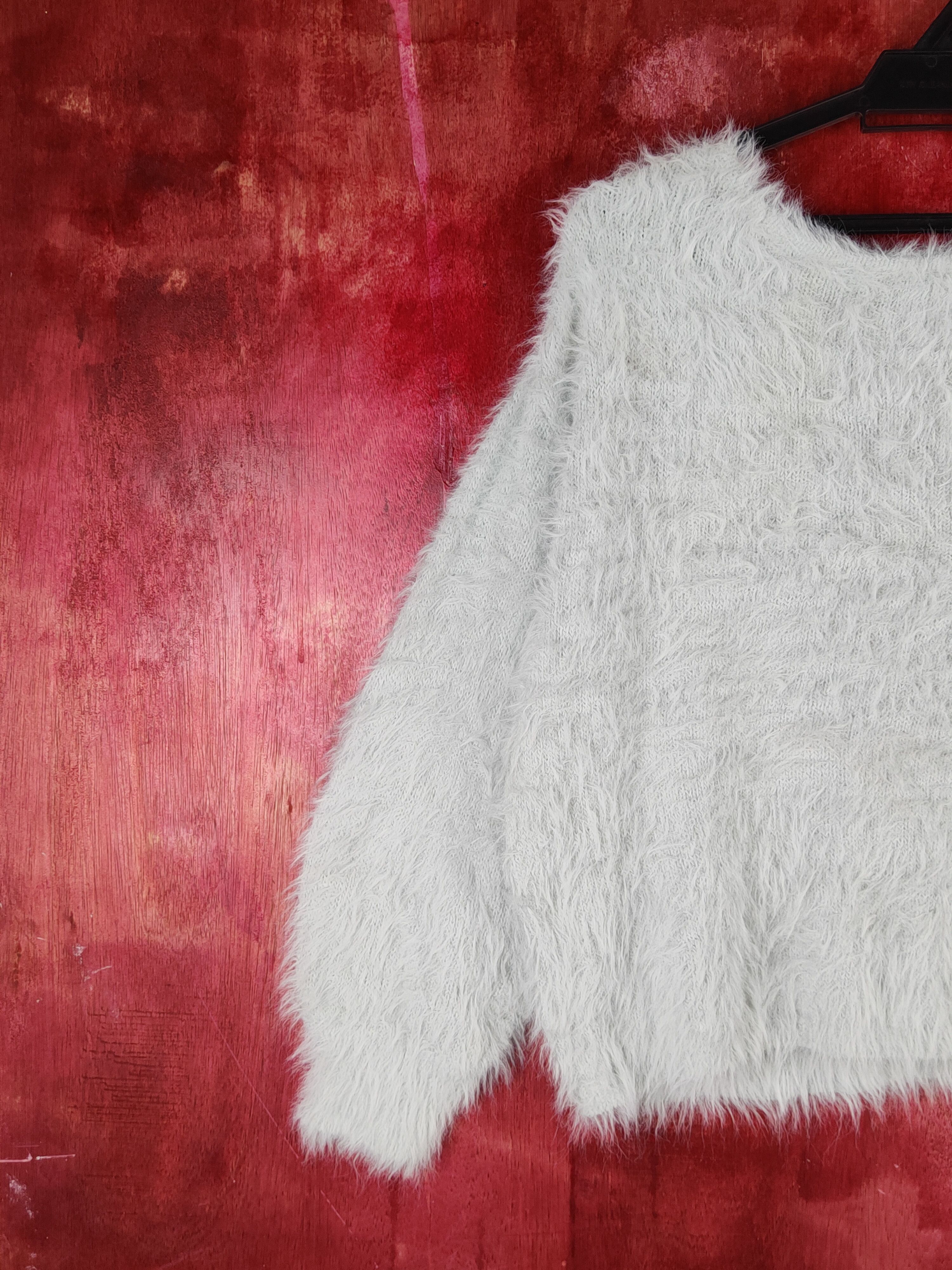 Japanese Brand Glacier Light Blue Shag Shaggy Fur Mohair Knitwear #S1959 Size M / US 6-8 / IT 42-44 - 3 Thumbnail