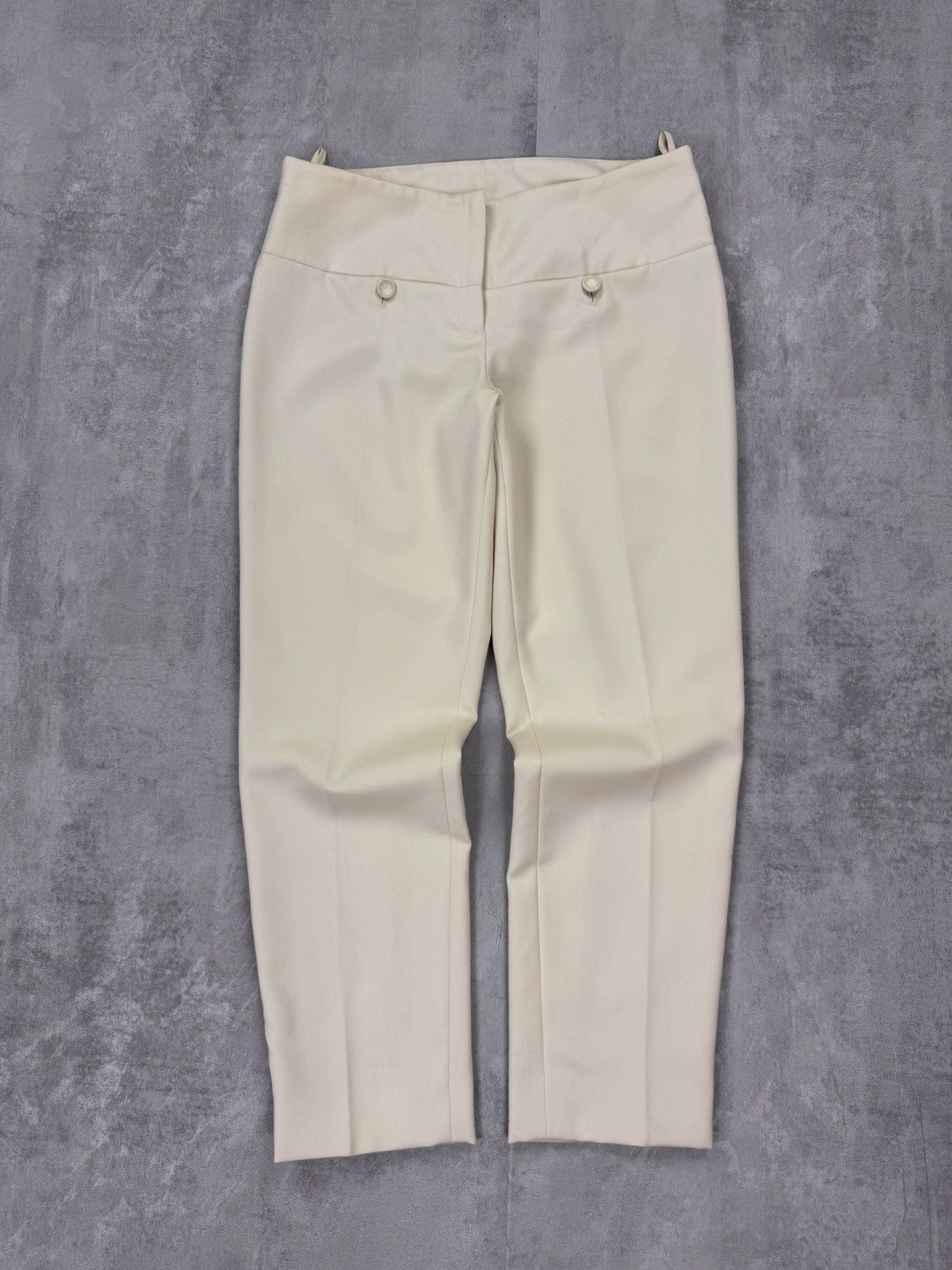 Chanel Chanel Womens Pants Cream-White Dress wool Trousers Size 40 Size 27" / US 4 / IT 40 - 1 Thumbnail