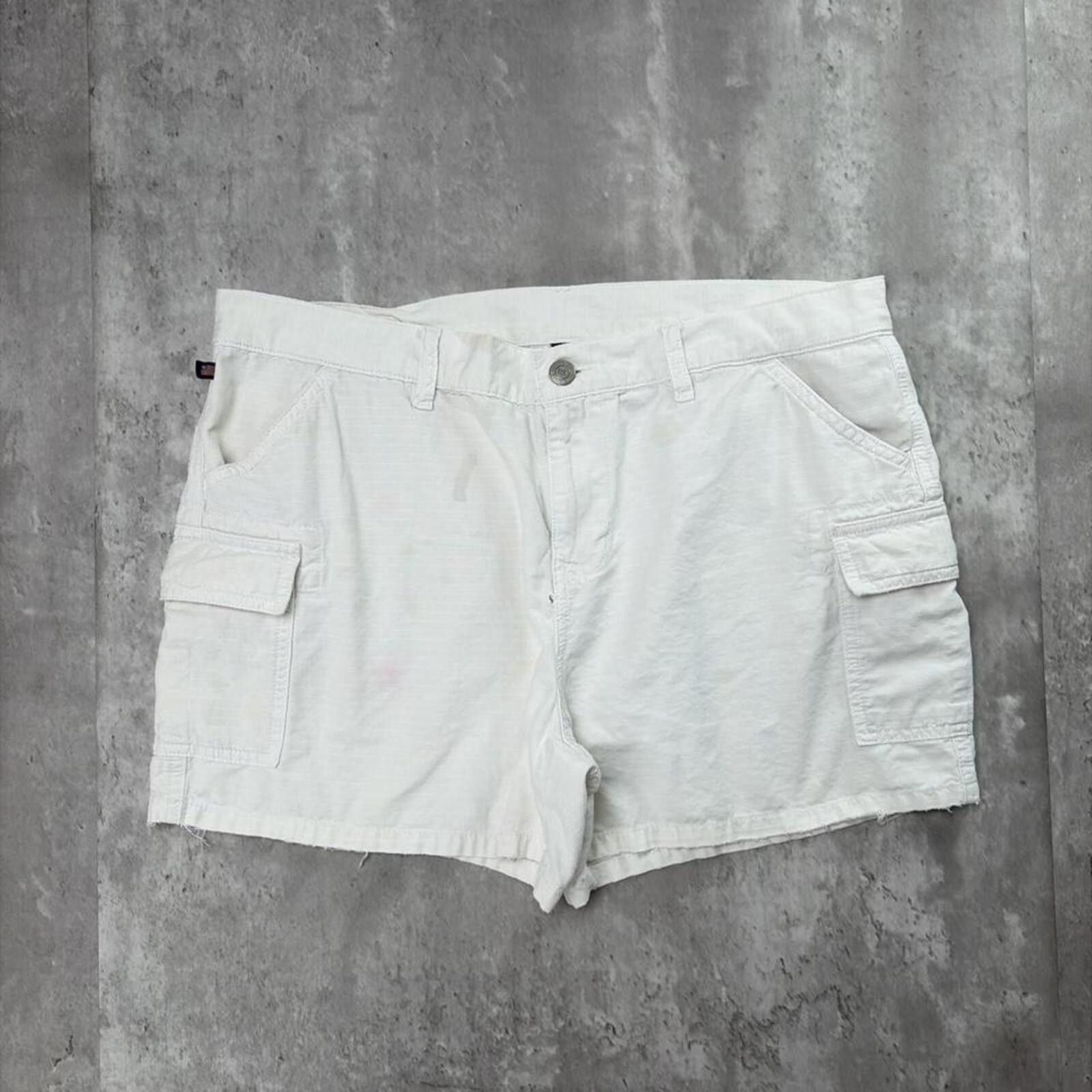 Polo Ralph Lauren Vintage White Polo Jeans Company Cargo Mini Shorts Size 34" / US 12 / IT 48 - 2 Thumbnail