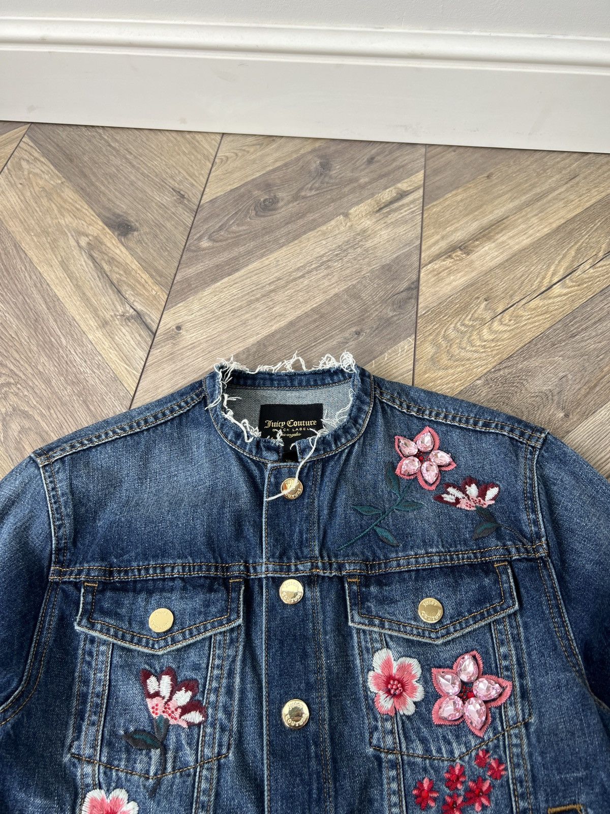 Juicy Couture Vintage RARE Juicy Couture Black Label Denim Jacket Size XS / US 0-2 / IT 36-38 - 8 Thumbnail