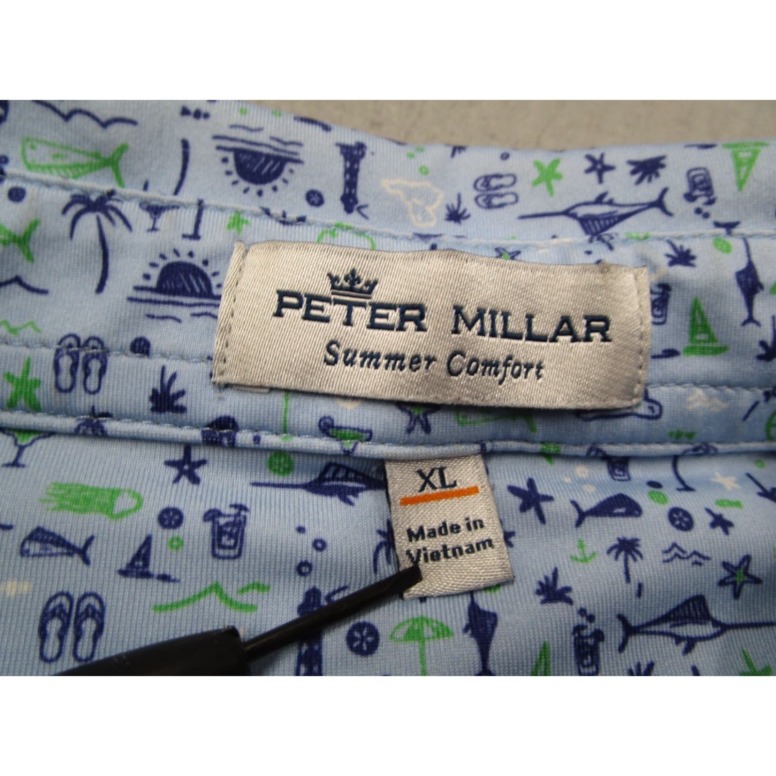 Peter Millar Peter Millar Summer Comfort Polo Shirt Mens XL Blue VINNINGS Rolling Hills Logo Embroidered Short Sleeve Golf Polo Shirt Blues - Men XL Size US XL / EU 56 / 4 - 3 Thumbnail