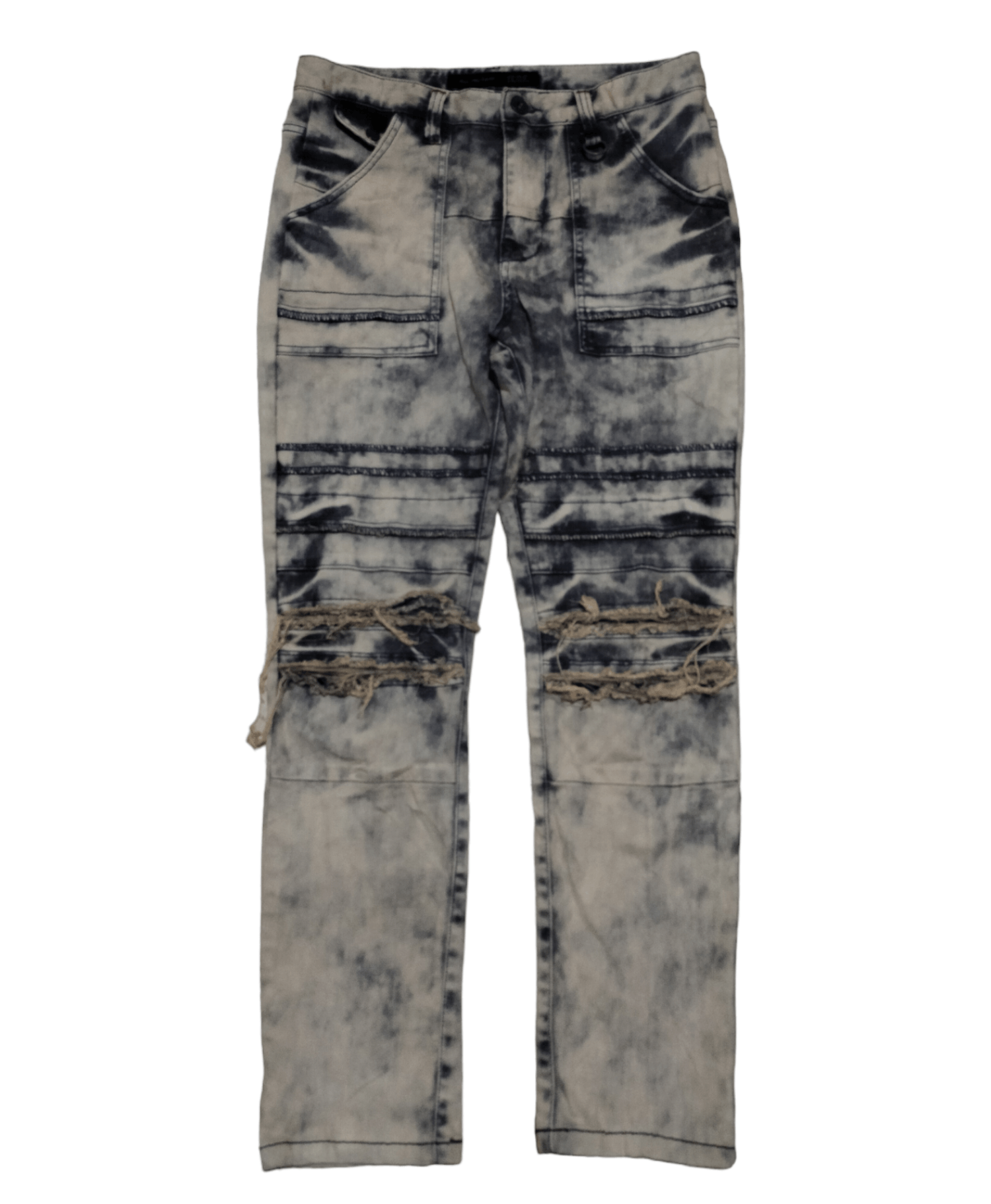 image of 14Th Addiction x 20471120 Ildf Washed Ripped Punks Pants in Washed Denim, Men's (Size 31)