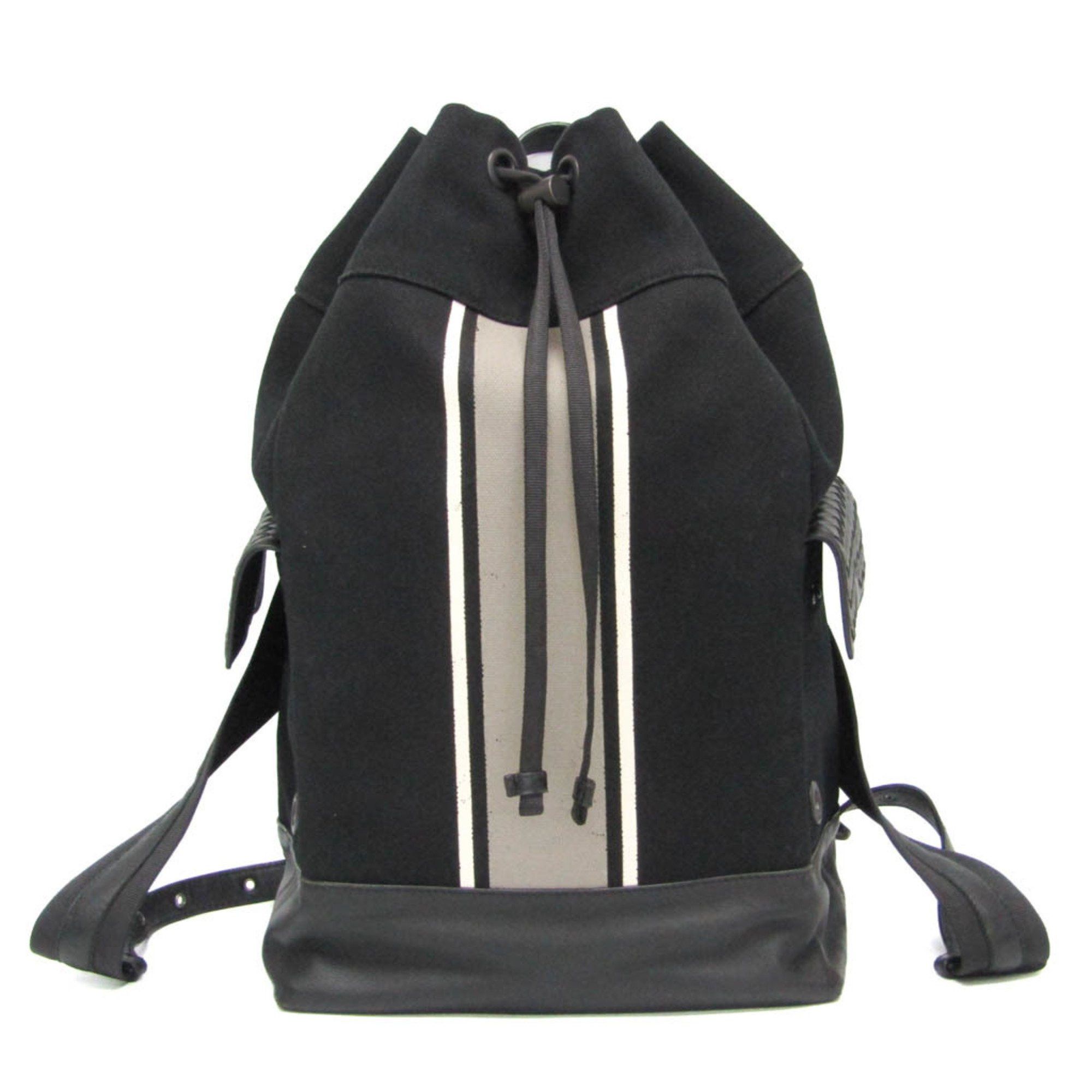 Bottega Veneta Bottega Veneta Drawstring Bag Stripe Men's Leather,Canvas Backpack Black,Gray,White Size ONE SIZE - 1 Thumbnail