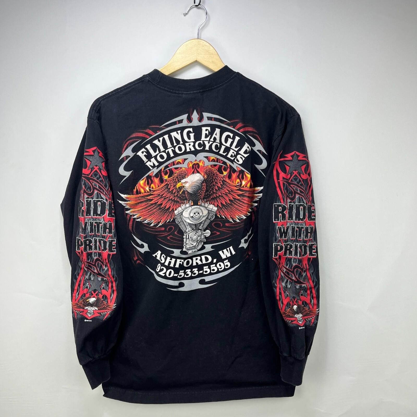Vintage Vintage Flames Biker Eagle Motorcycle Shirt Medium Flames Size US M / EU 48-50 / 2 - 1 Thumbnail