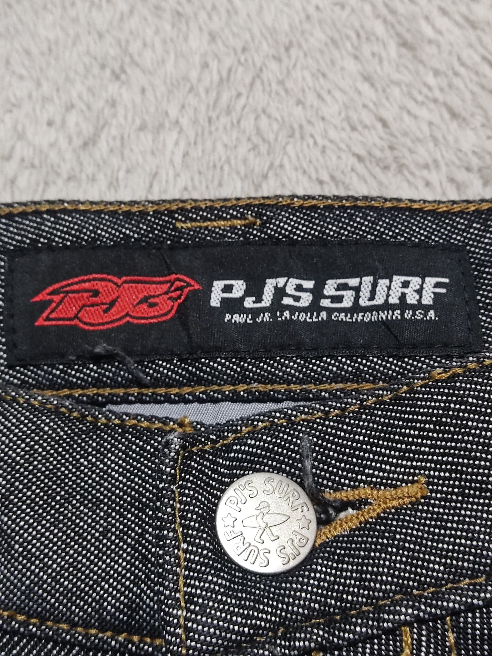 Japanese Brand PJ'S SURF Waxed La Jolla California Baggy Cargo Denim Pants Size US 30 / EU 46 - 4 Thumbnail