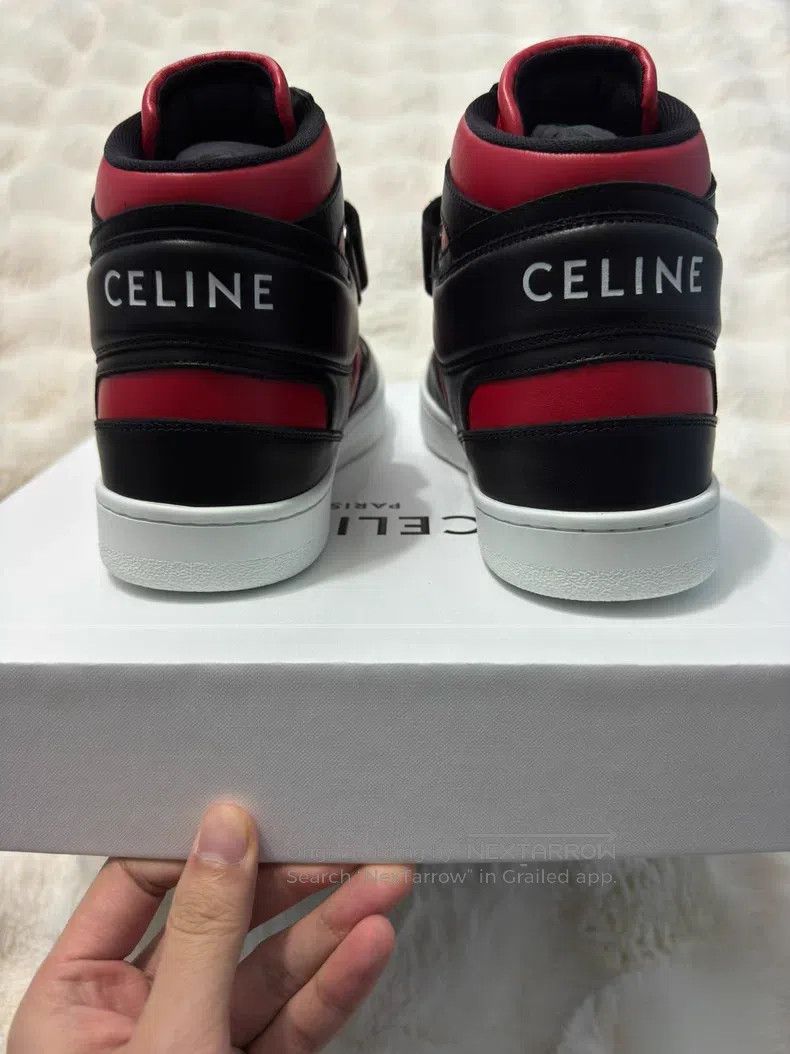 Celine CELINE Black and Red Logo High Top Sneakers Size US 8 / EU 41 - 4 Thumbnail