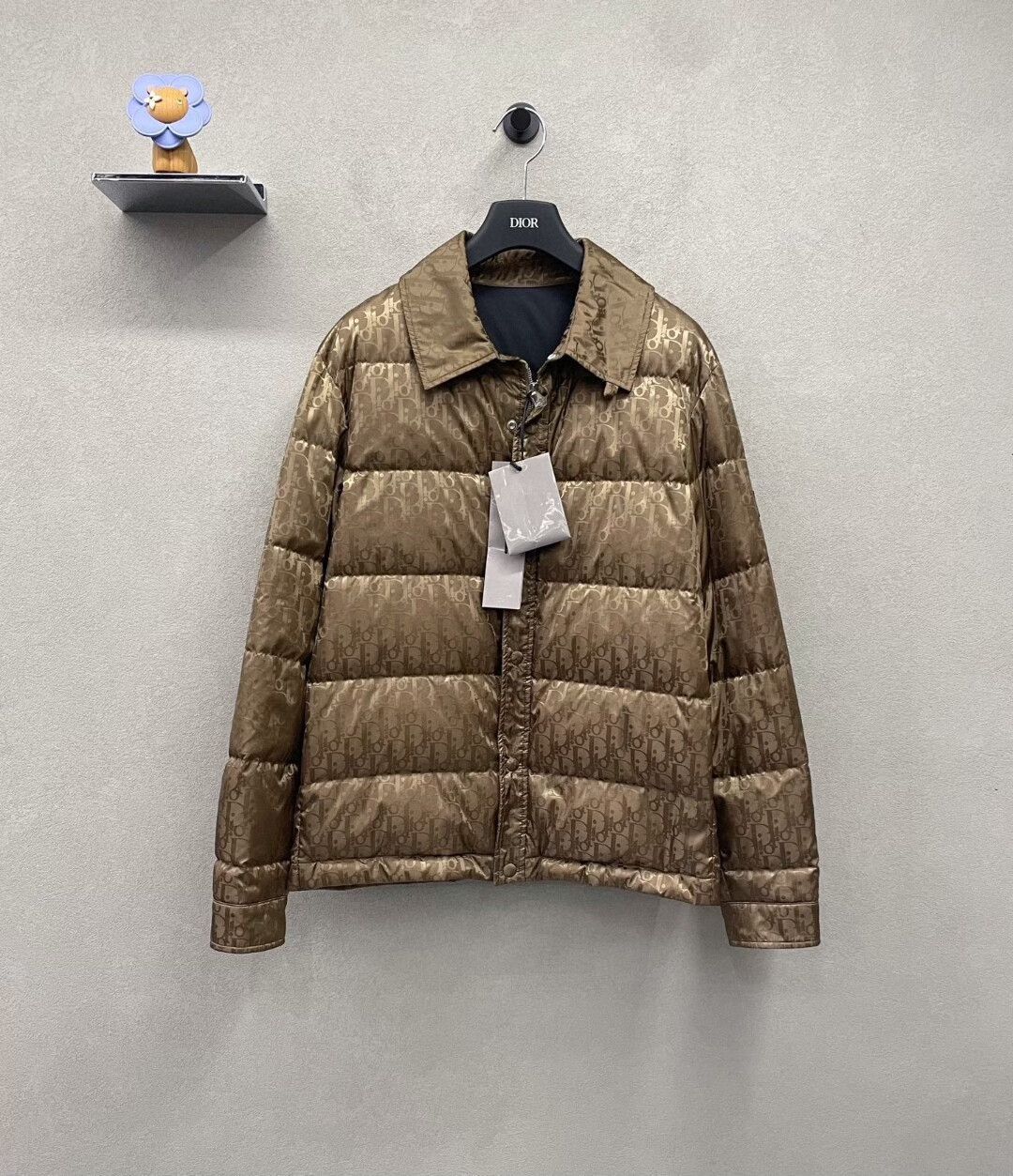 Dior dior logo puffer jacket in champagne brown Size US L / EU 52-54 / 3 - 1 Thumbnail