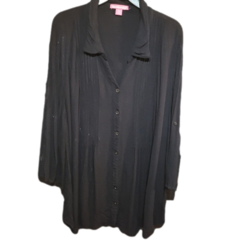 Common Projects Woman Within, shirt, 3/4roll up sleeves, black, EUC,3x Size 3XL / US 20-22 - 1 Thumbnail