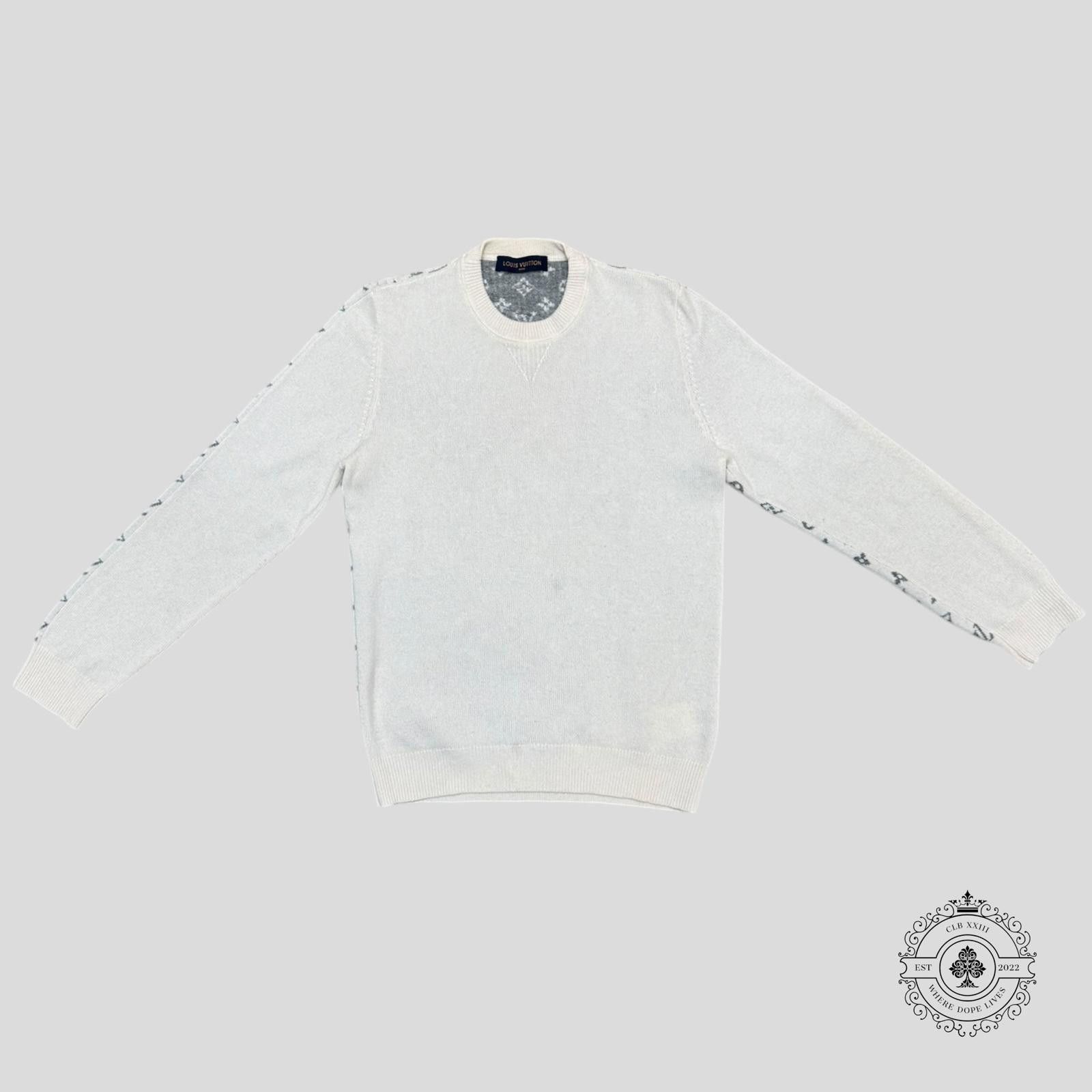 Louis Vuitton Half Monogram Cashmere Sweater in White