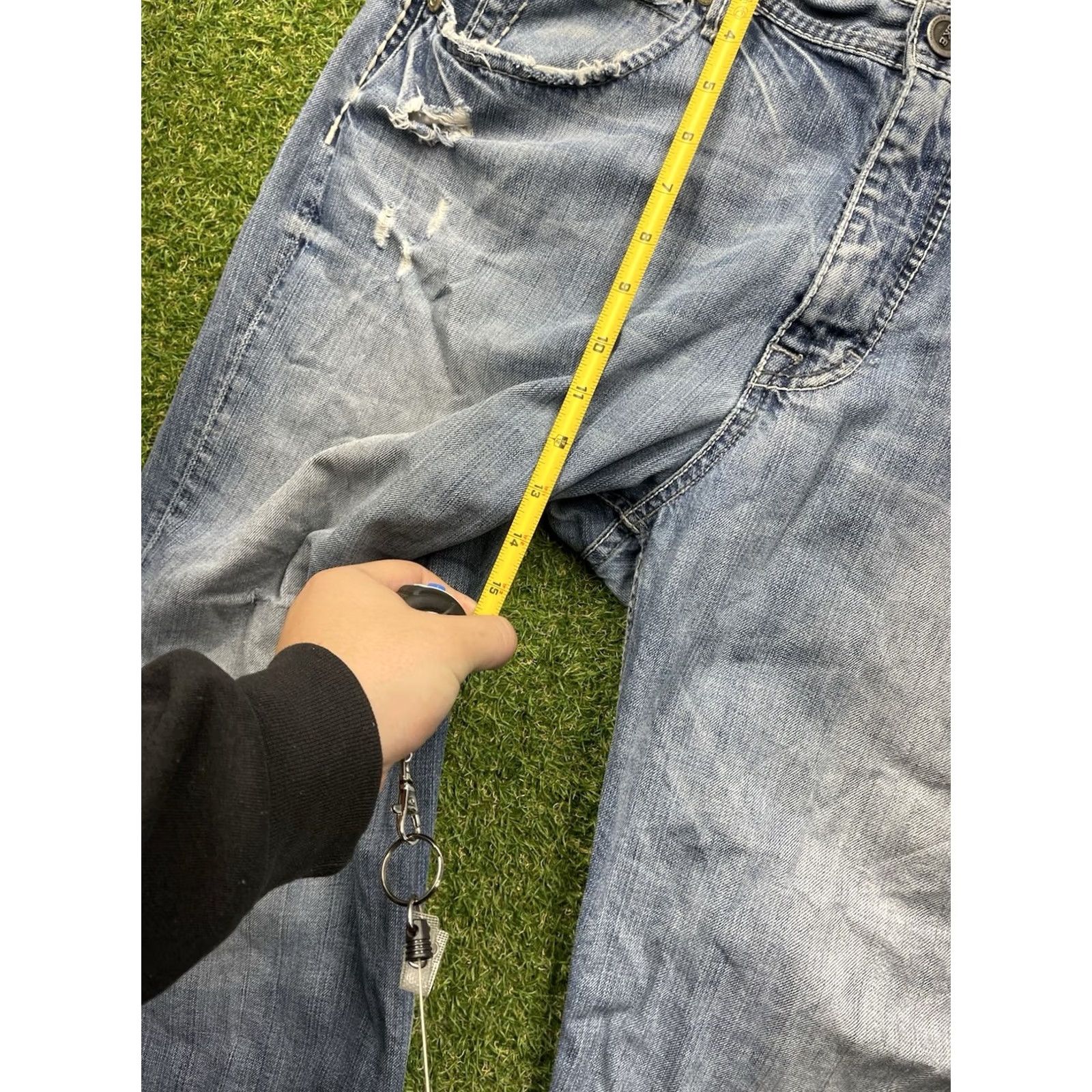 Vintage BKE Jeans Mens 36 Seth Straight Leg Distressed Light Wash 36x28 Blue Buckle 3D Y2K 90s 2000s Jeans Mens Size US 36 / EU 52 - 4 Thumbnail