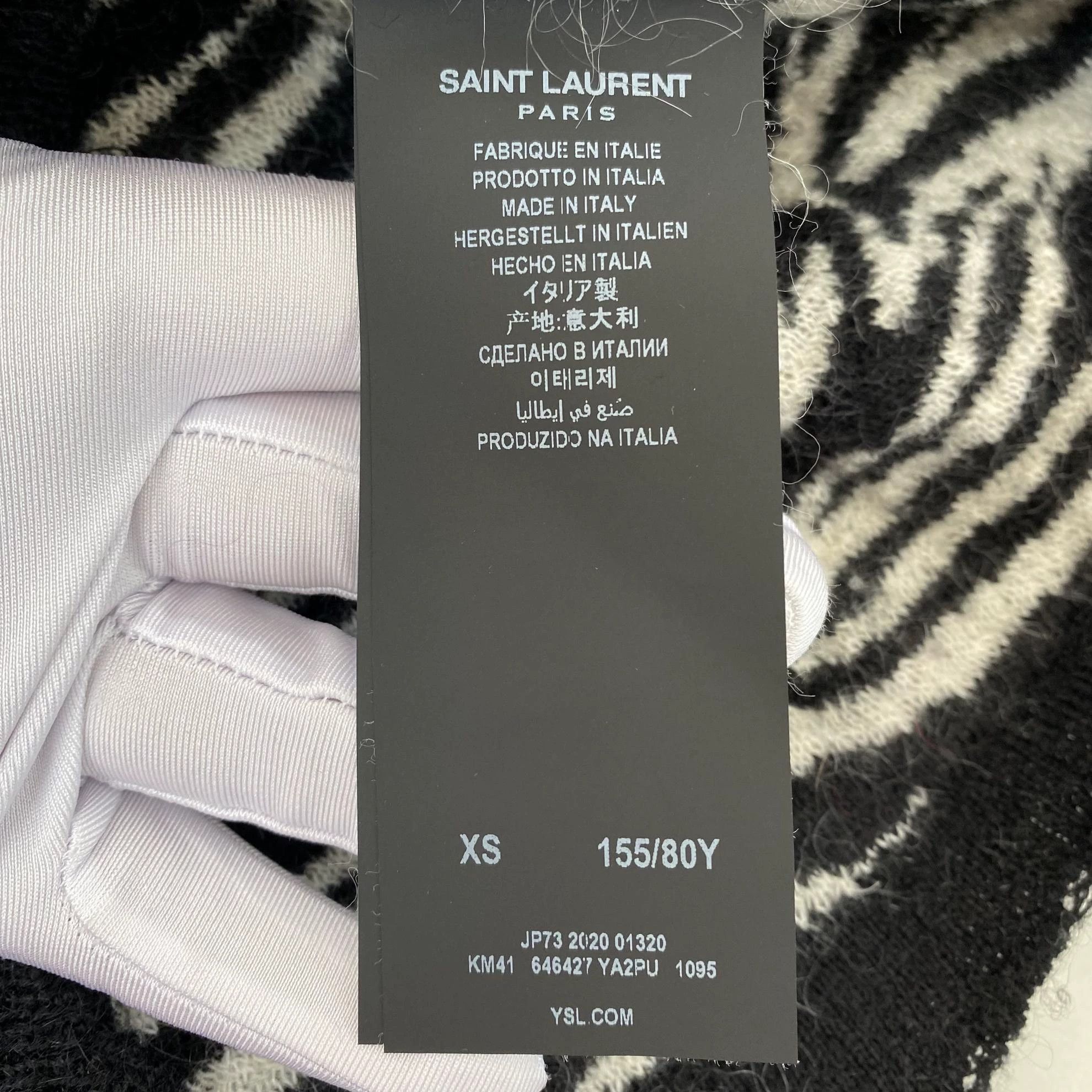Saint Laurent Paris Saint Laurent color blocked irregular V-neck top XS Size XS / US 0-2 / IT 36-38 - 8 Thumbnail