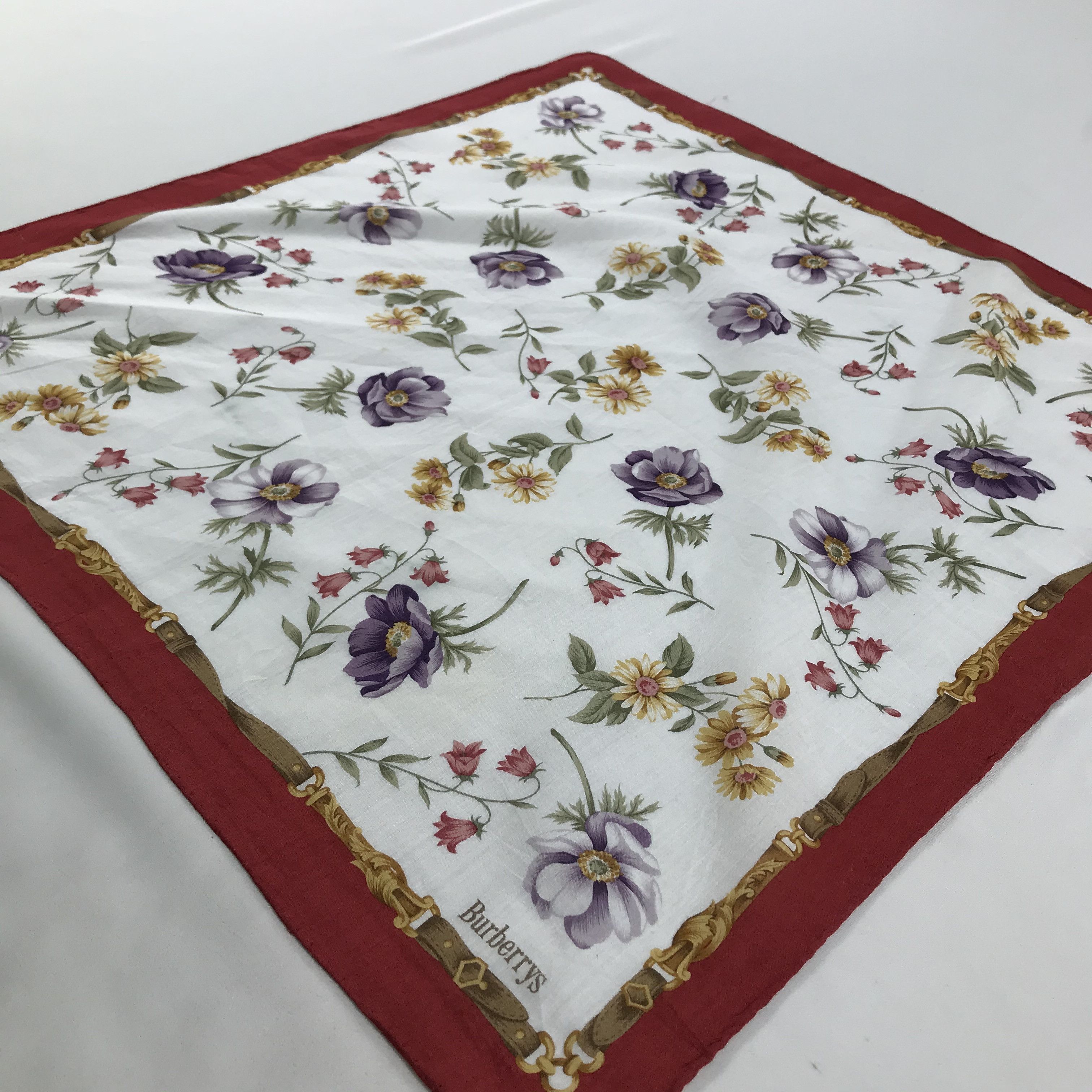 Burberry × Vintage Burberry Bandana / Handkerchief / Neckerchief - S1545 Size ONE SIZE - 2 Thumbnail