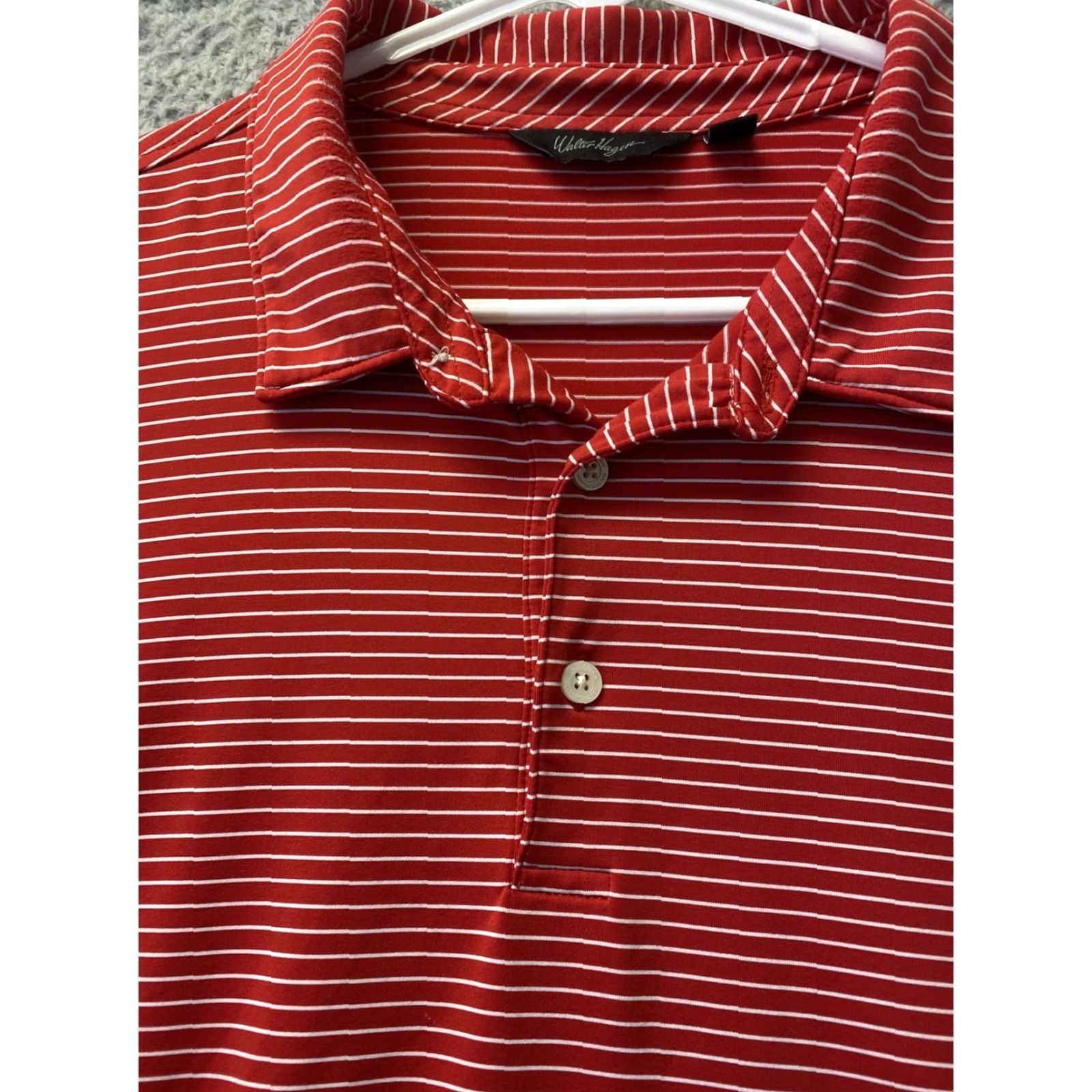 Vintage Walter Hagen Polo Shirt Mens XL Red Short Sleeve Striped Golf Activewear /62-62 Size US XL / EU 56 / 4 - 2 Thumbnail