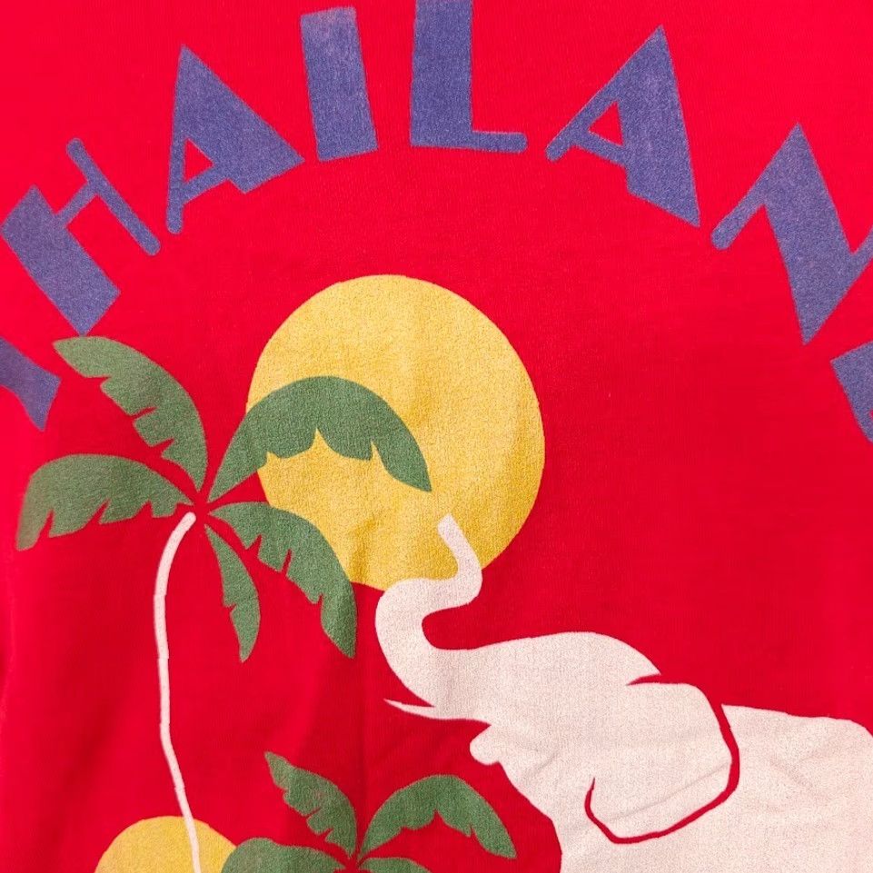 Tultex Thailand T Shirt Womens Size Medium Red Travel Tropical Elephant Souvenir Size M / US 6-8 / IT 42-44 - 3 Thumbnail