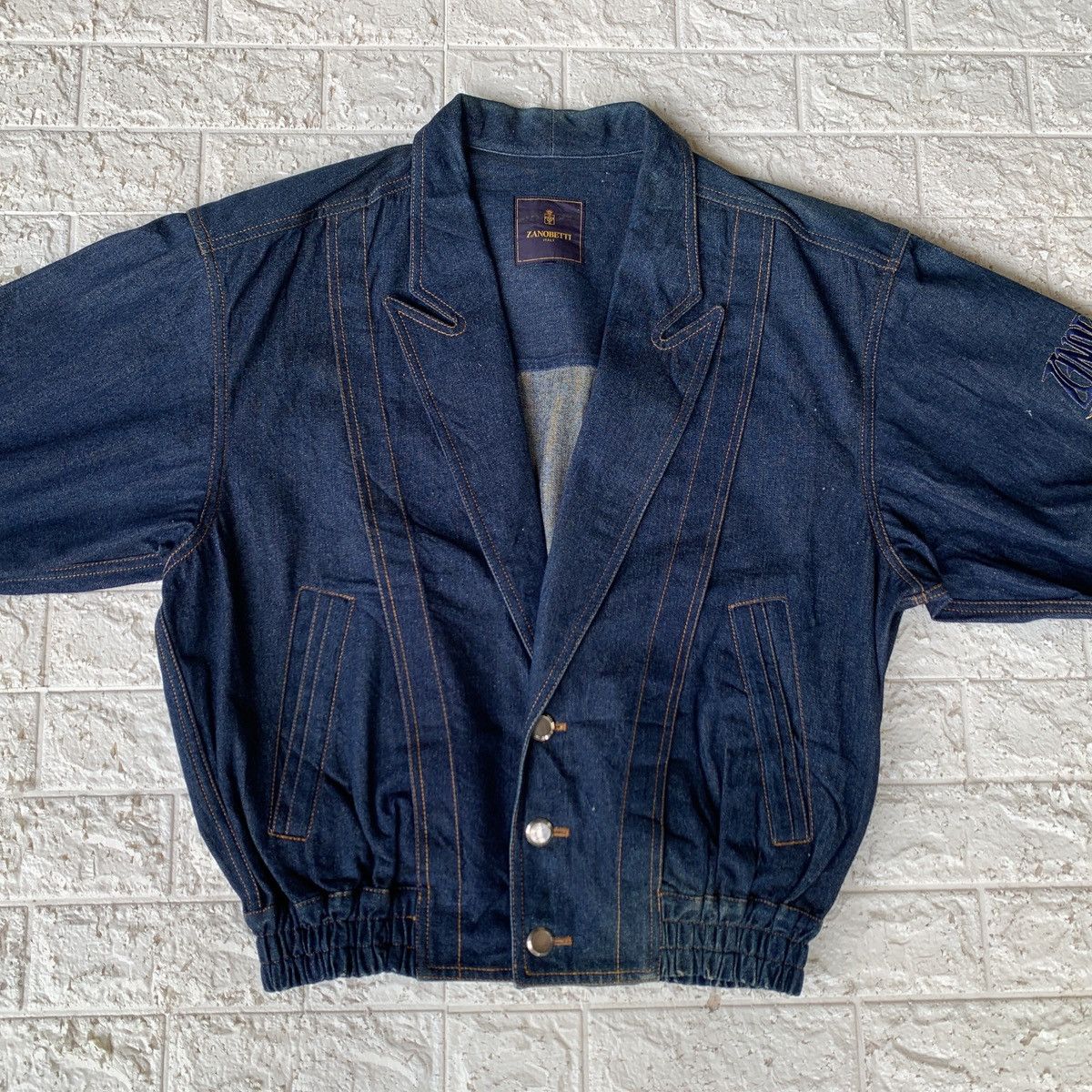 Vintage Vintage Zanobetti Italy Denim Jacket Embroidered Logo Size US L / EU 52-54 / 3 - 9 Thumbnail