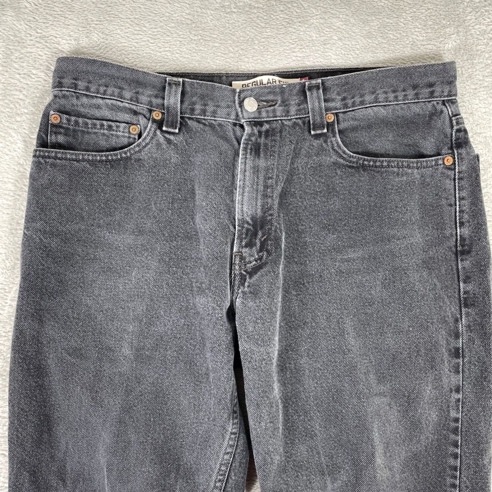Levi's Levis 505 Jeans Mens 34 Black Regular Fit Straight Leg Denim Workwear Skater 90s Size US 34 / EU 50 - 2 Thumbnail