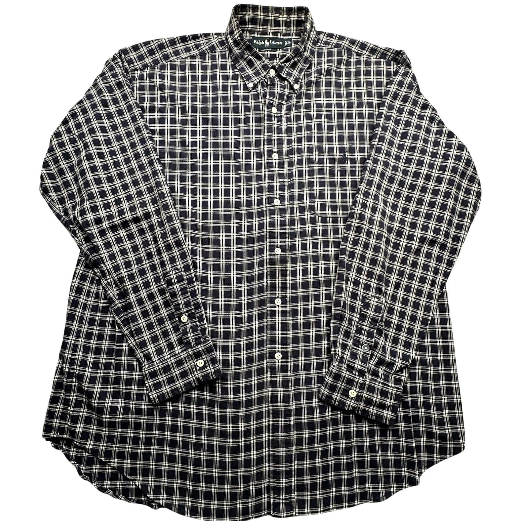 Ralph Lauren Ralph Lauren Moore Plaid Button-Down Long Sleeve Shirt Mens XL Navy White Size US XL / EU 56 / 4 - 2 Thumbnail