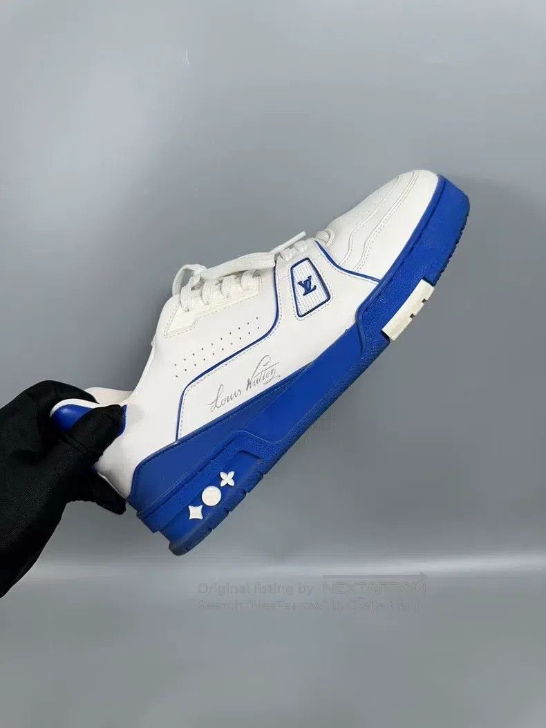 Louis Vuitton Louis Vuitton Trainer White and Blue Casual Shoes Size US 7 / EU 40 - 6 Thumbnail