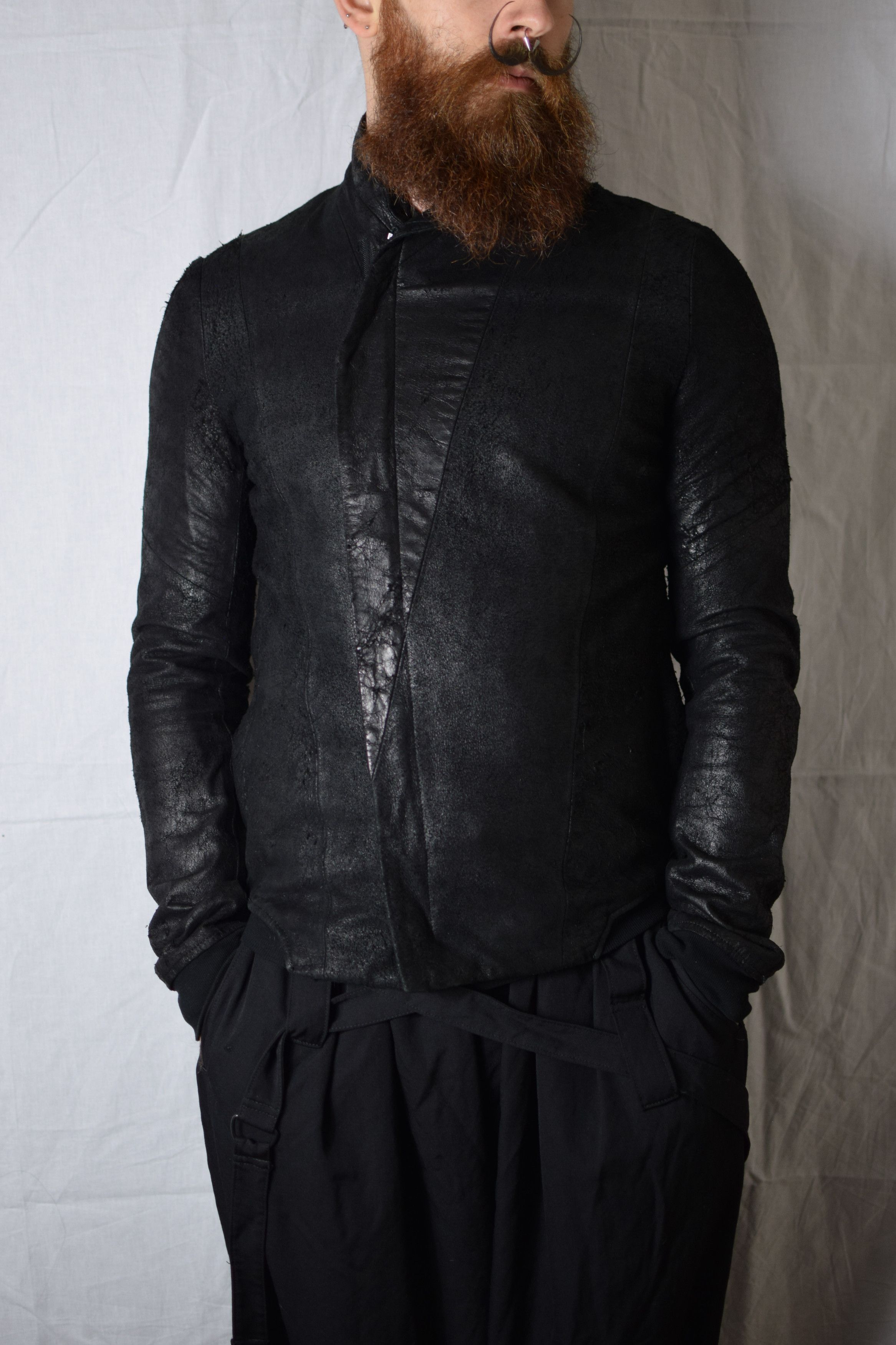 image of Julius Aw15 Sphere Leather Jacket - 517Blm4 in Black, Men's (Size Medium)