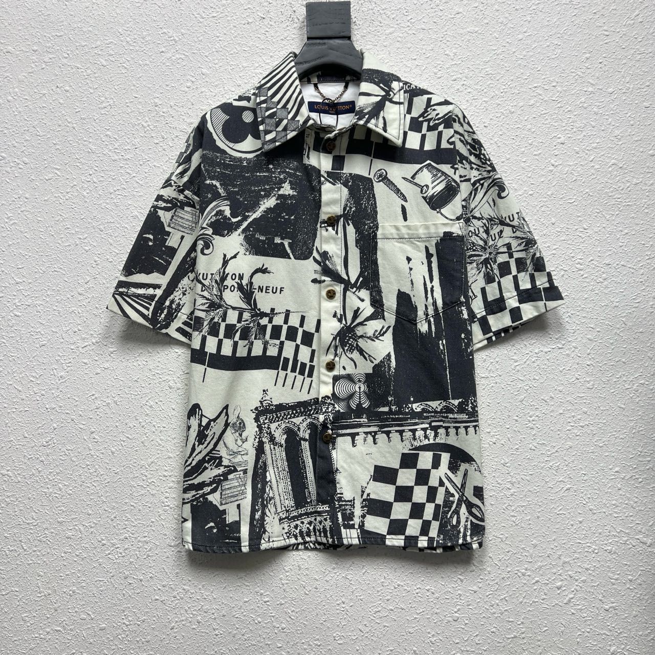 Louis Vuitton LOUIS VUITTON LV Paris Collage Patchwork Short Sleeve Denim Size US M / EU 48-50 / 2 - 1 Thumbnail