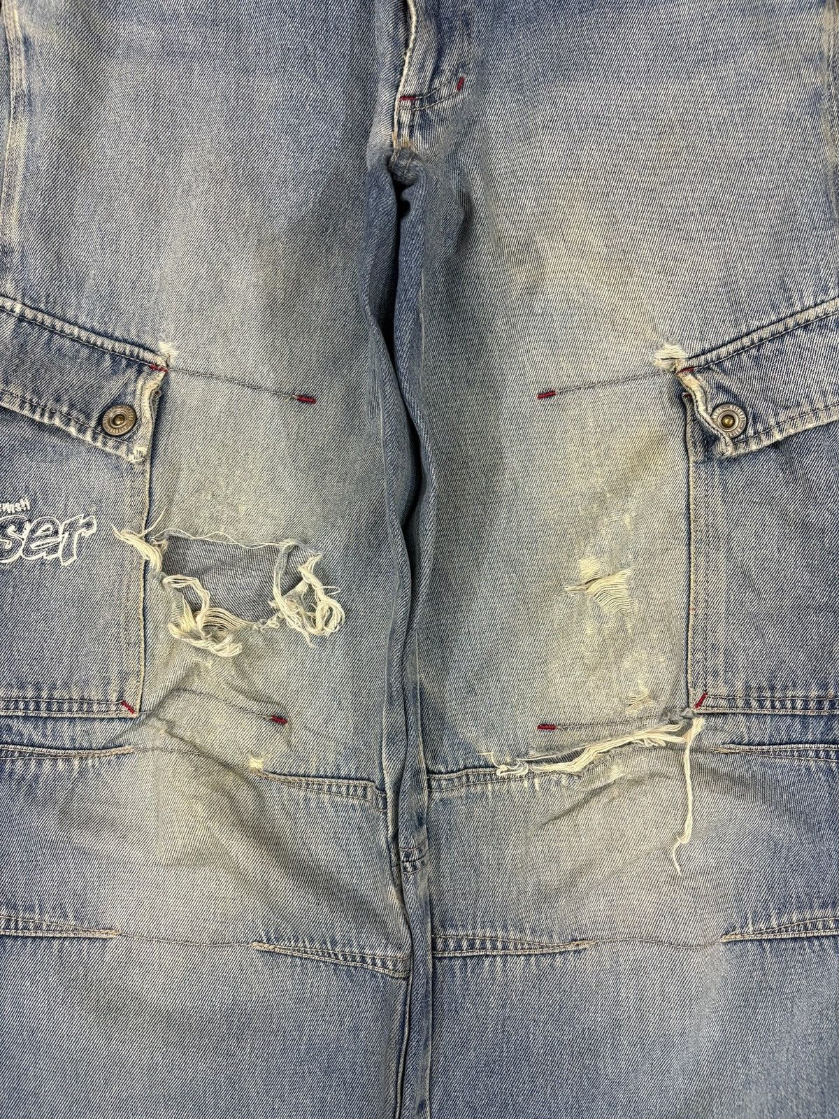 Other Vintage Japanese Brand Mud Wash Distress Baggy Cargo Jeans Size US 29 - 5 Thumbnail