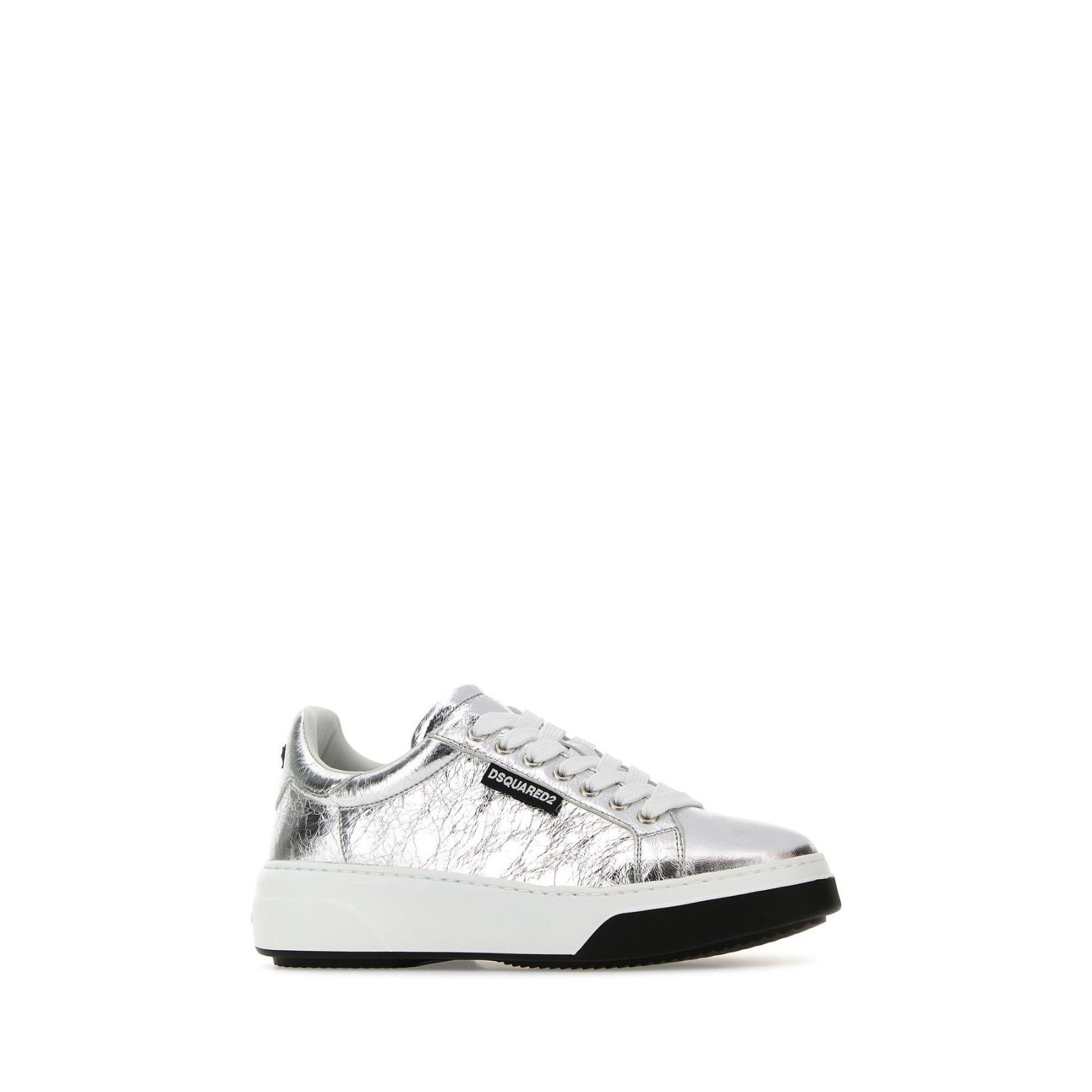 Dsquared2 DSQUARED Bumper Silver Leather Sneakers New & Authentic (Wom Size US 6 / IT 36 - 2 Thumbnail