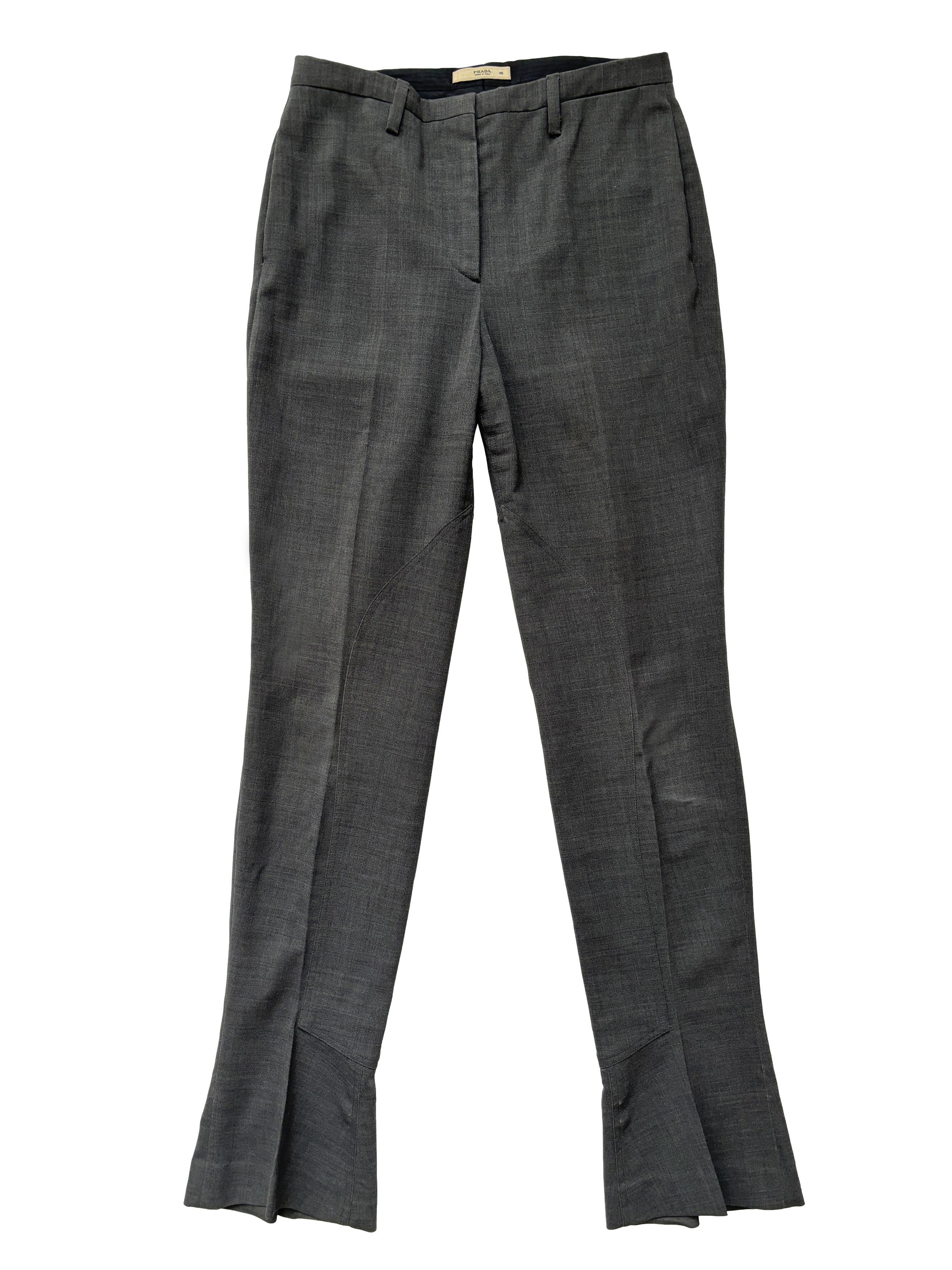 Prada ⚡️QUICK SALE⚡️Prada Grey Pants Trousers with Flared Hem Size 27" / US 4 / IT 40 - 1 Thumbnail