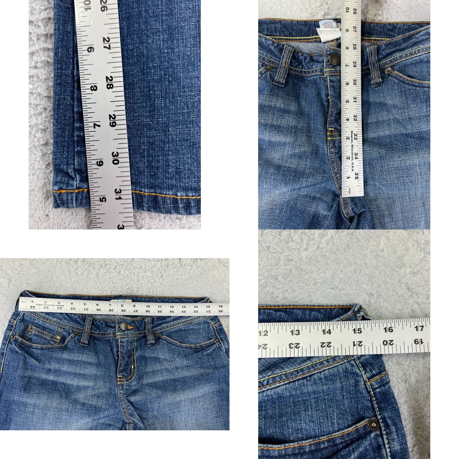 Vintage SO Jeans Jeans Blue Denim 29x31 Women's Regular Flared Low Rise 9 Cotton Blend Stretch City 90s? (Note: avoid adding unknown decade) Size 30" / US 8 / IT 44 - 8 Thumbnail