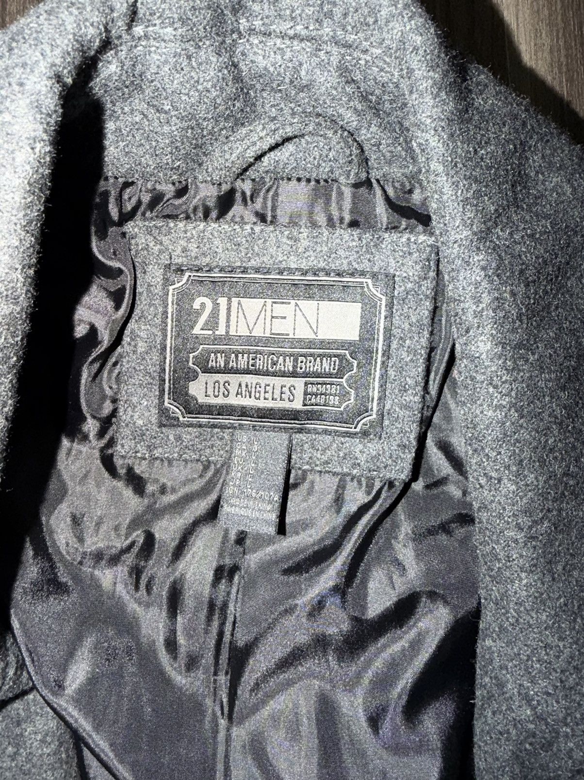 Forever 21 Mens Forever21 Grey Peacoat sz L Size US L / EU 52-54 / 3 - 3 Thumbnail
