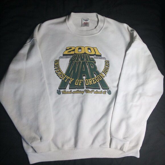 Jerzees Vintage Oregon Ducks Civil War 2001 Crewneck Sweatshirt Size US XXL / EU 58 / 5 - 2 Thumbnail