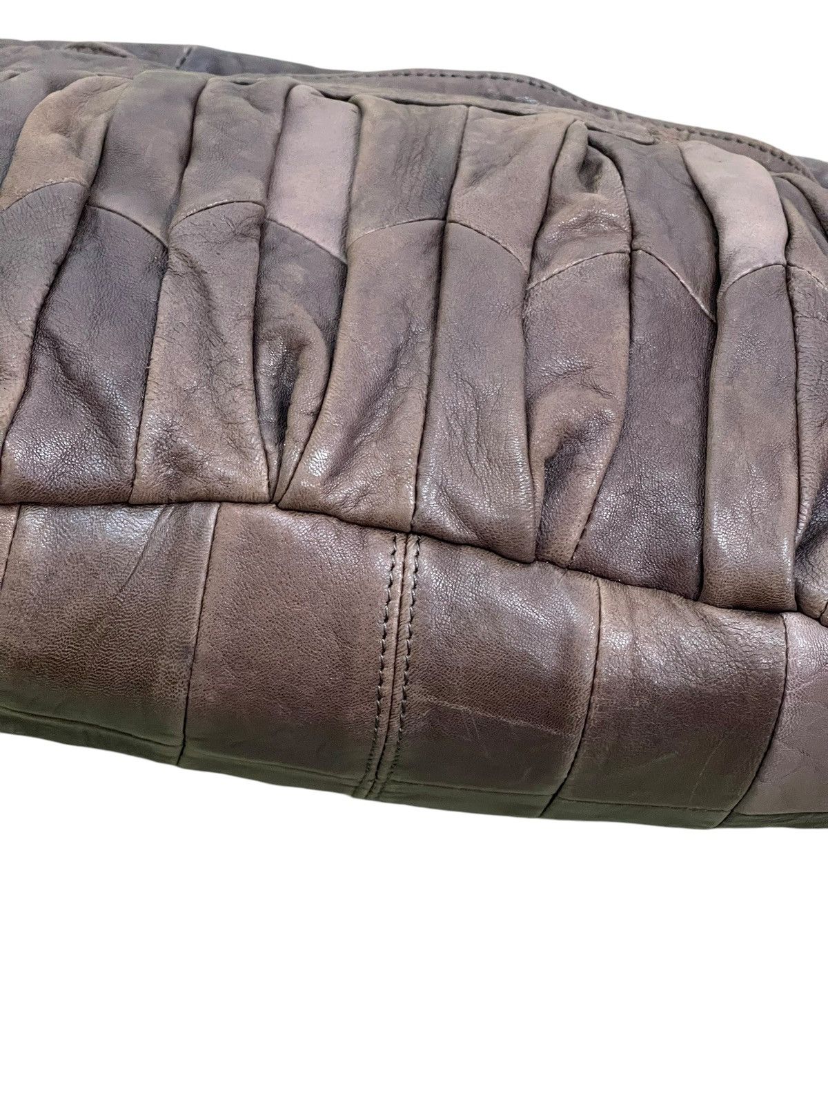 Genuine Leather Full Leather Janis Market Pleated Hand Shoulder Bag 1🟩6 Size ONE SIZE - 7 Thumbnail