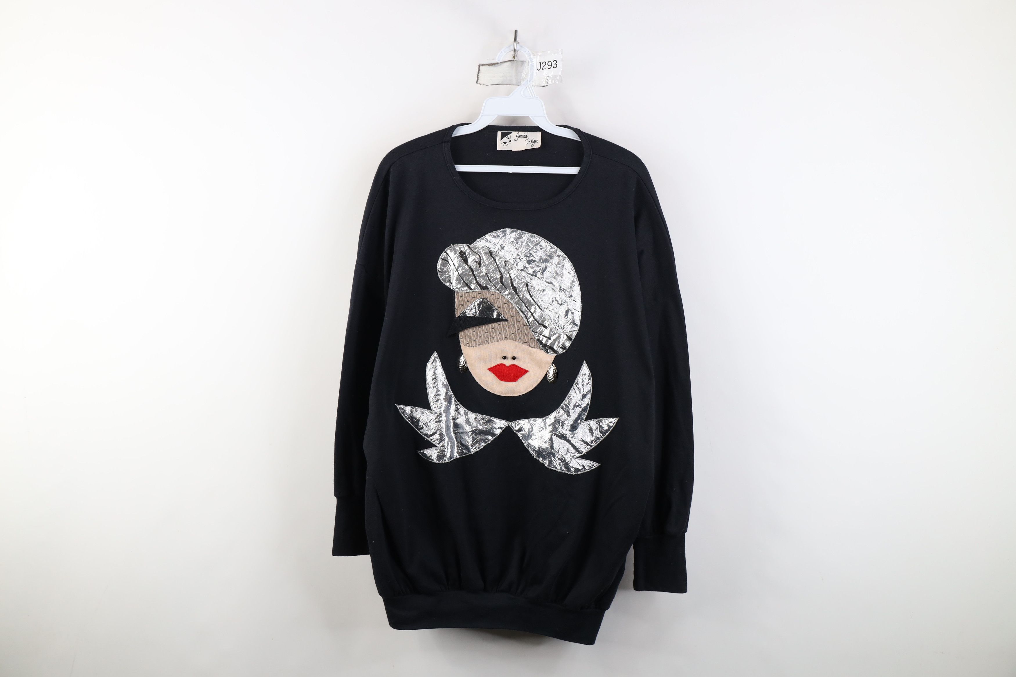 Vintage Vintage 80s Mid Mod Couture Woman 3/4 Sleeve Sweatshirt USA Size ONE SIZE - 1 Thumbnail